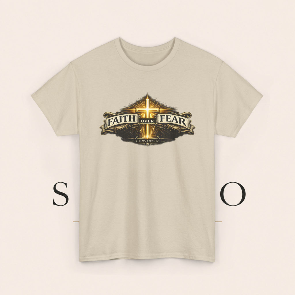 Faith Over Fear T-Shirt — Christian Cross Inspirational Tee