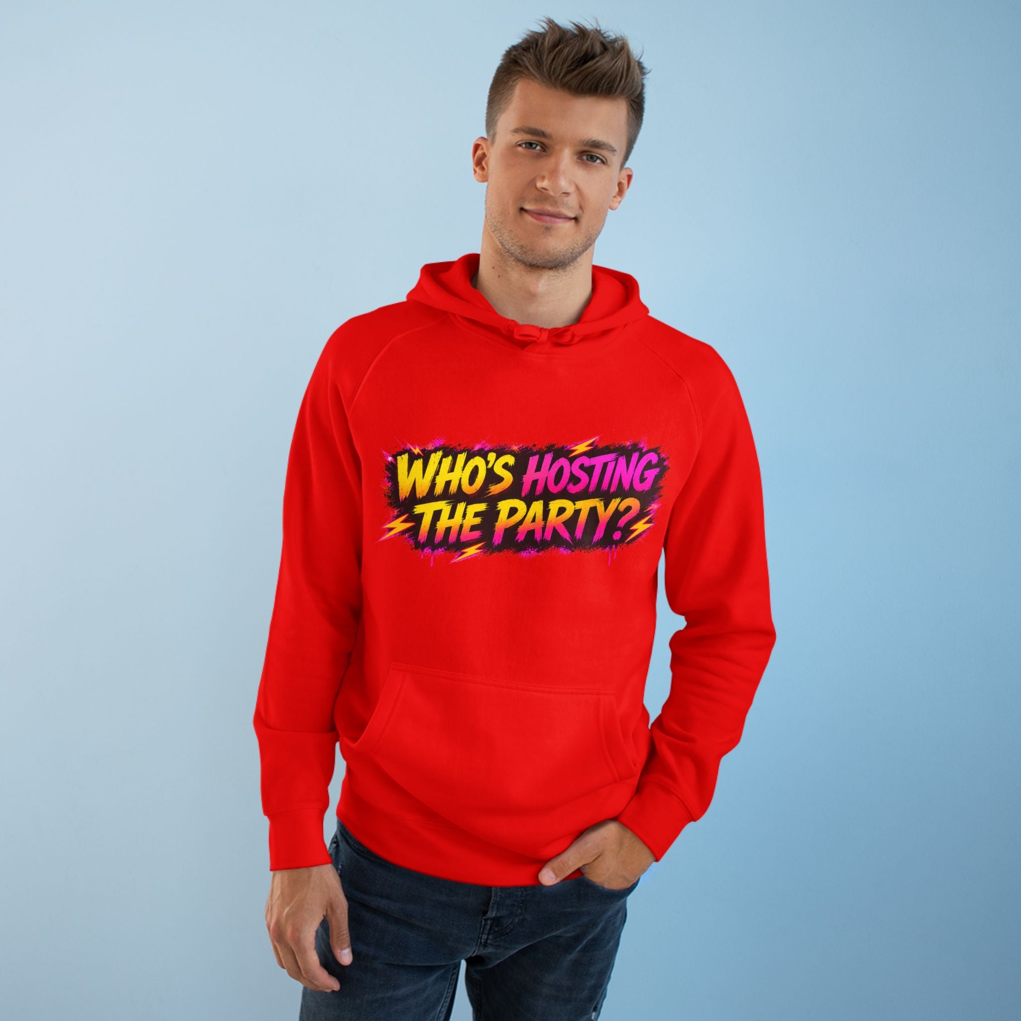 PG SUZY Party Graphic Hoodie — "Who's Hosting the Party?" Retro Concert Pullover