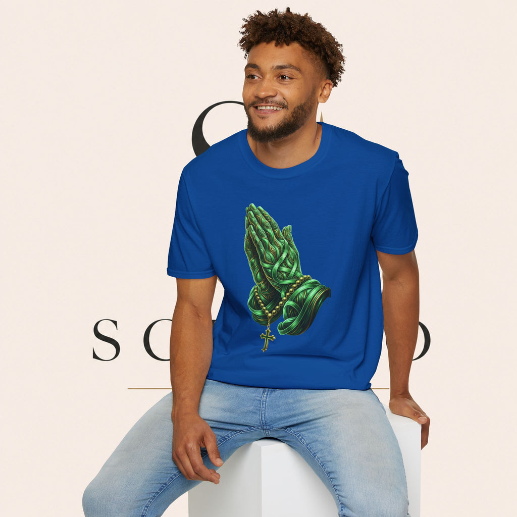 Praying Hands T‑Shirt — Green Vines Prayer Hands Graphic Tee