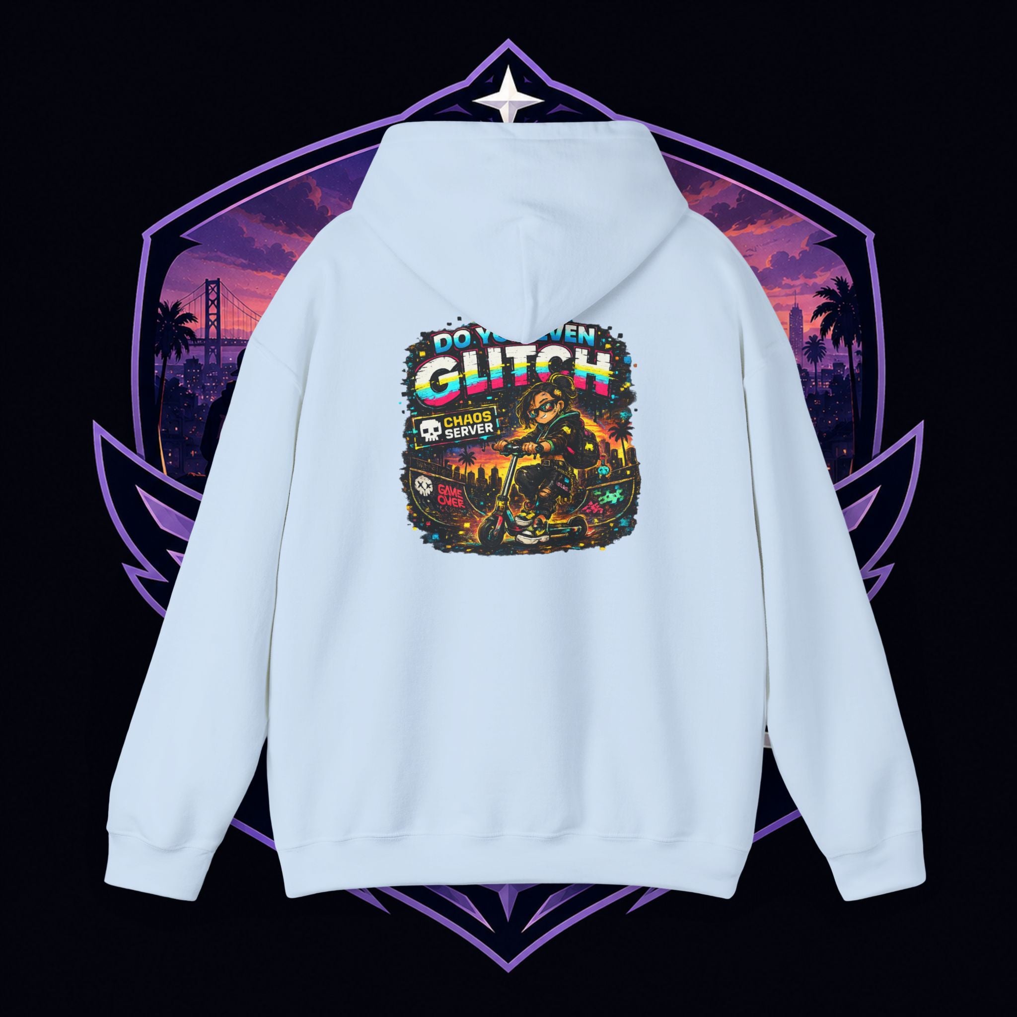 Born Glitch Hoodie — Retro Cyberpunk Vaporwave Graphic Sweatshirt