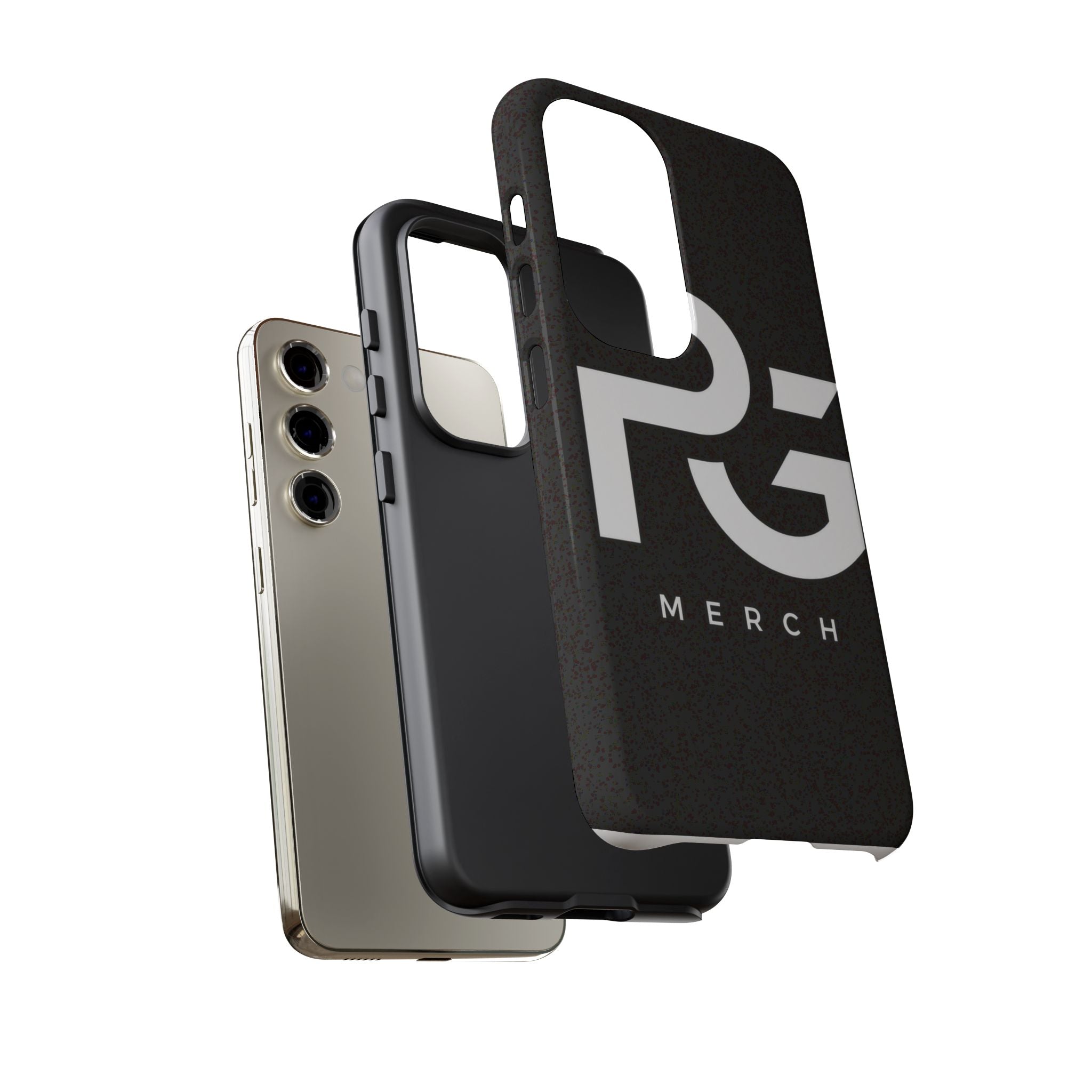PG CUSTOMIZED RG Merch Tough Phone Case – Black Protective Phone Cover with Bold Logo