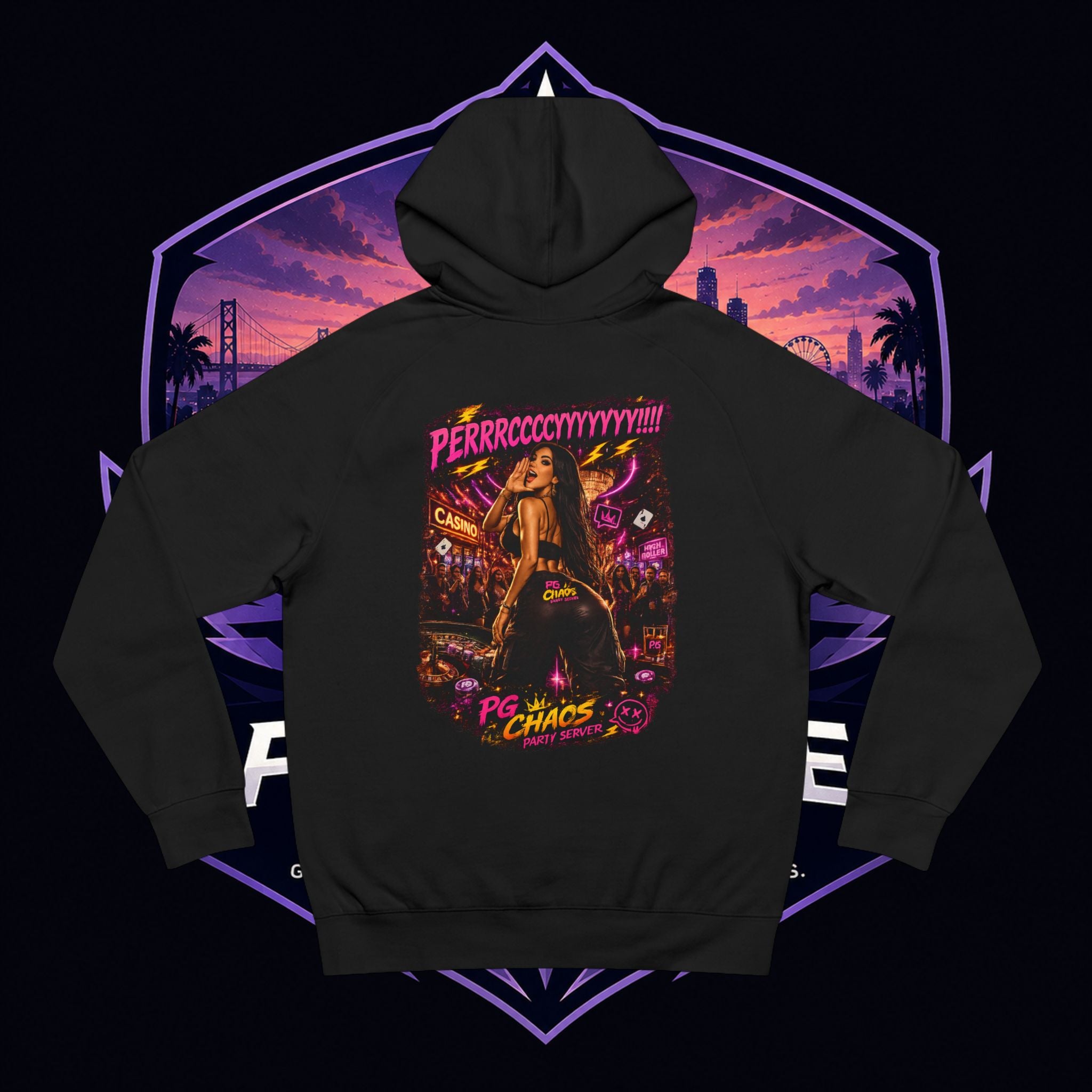 PG SUZY Party Graphic Hoodie — "Who's Hosting the Party?" Retro Concert Pullover