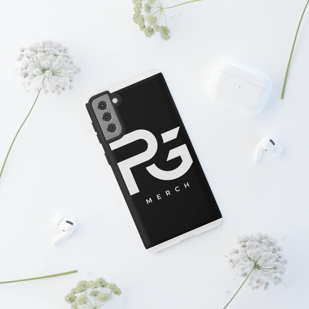 PG CUSTOMIZED RG Merch Tough Phone Case – Black Protective Phone Cover with Bold Logo