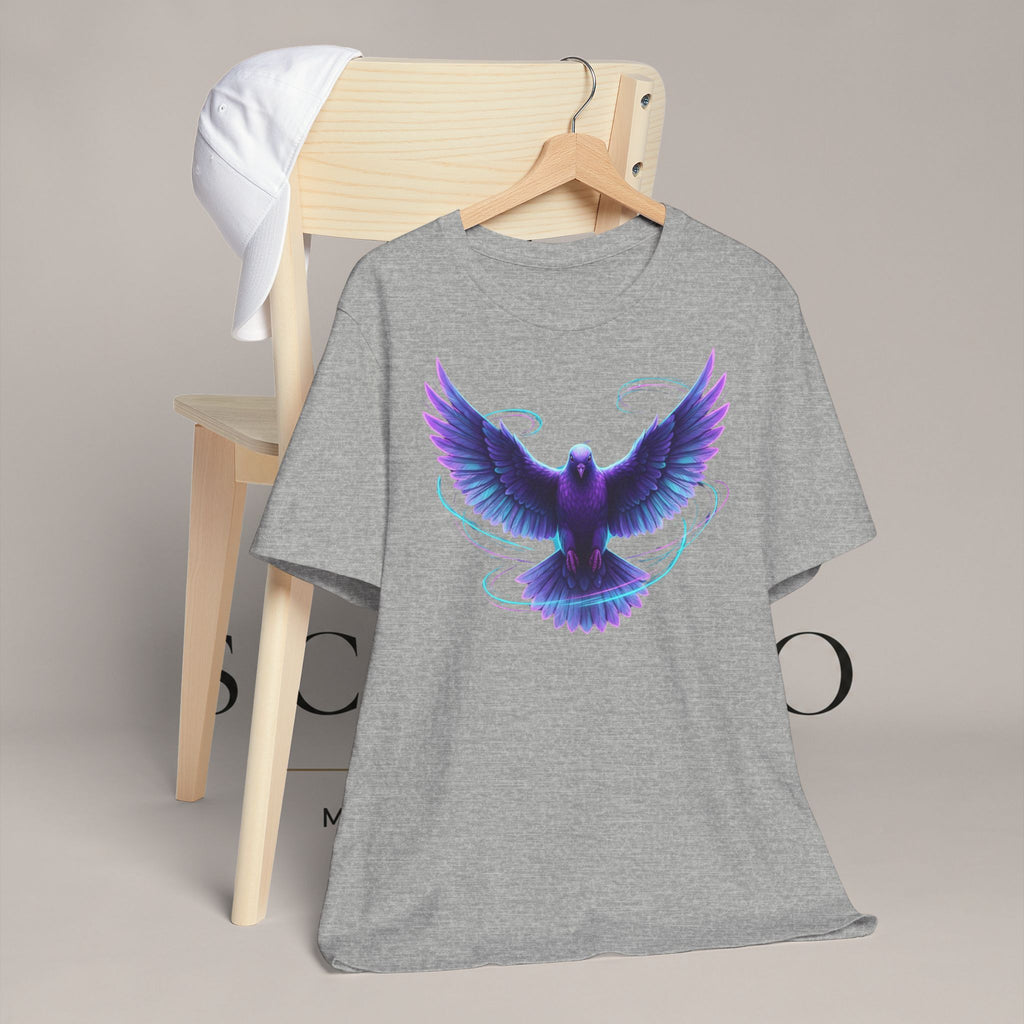 Mystic Raven Tee — Purple Glowing Dove Graphic T-Shirt