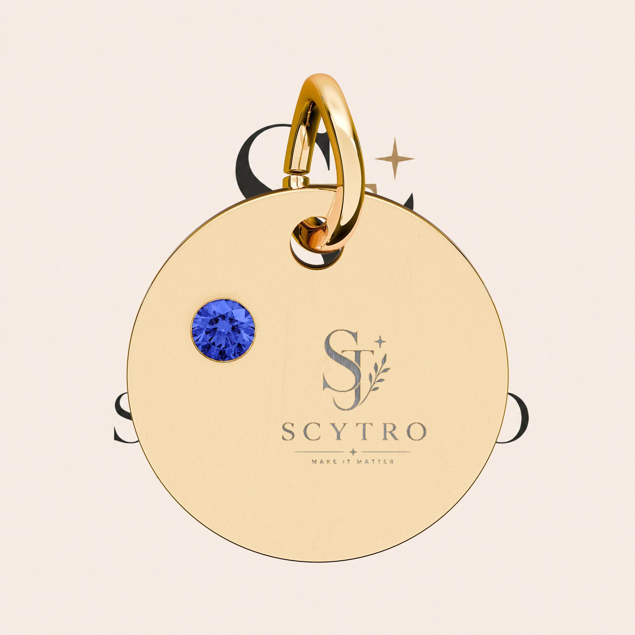 Engravable Birthstone Circle Charm