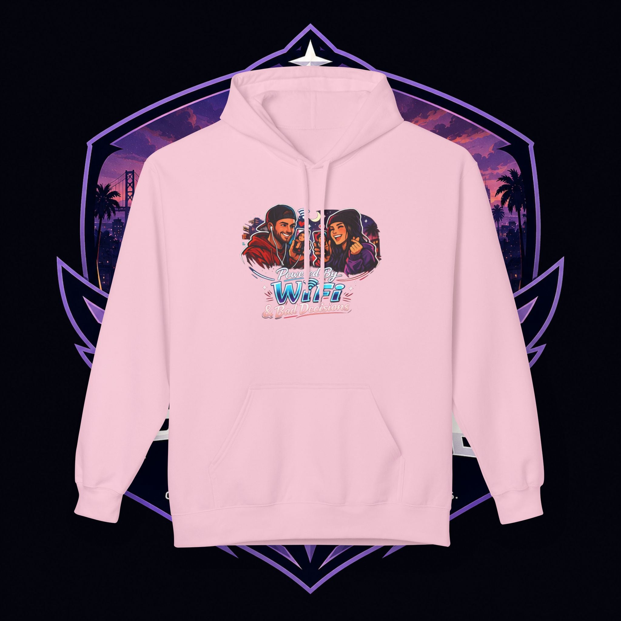 LDR inspired Retro '80s Vibes Hoodie — Neon Miami Movie Couple Design