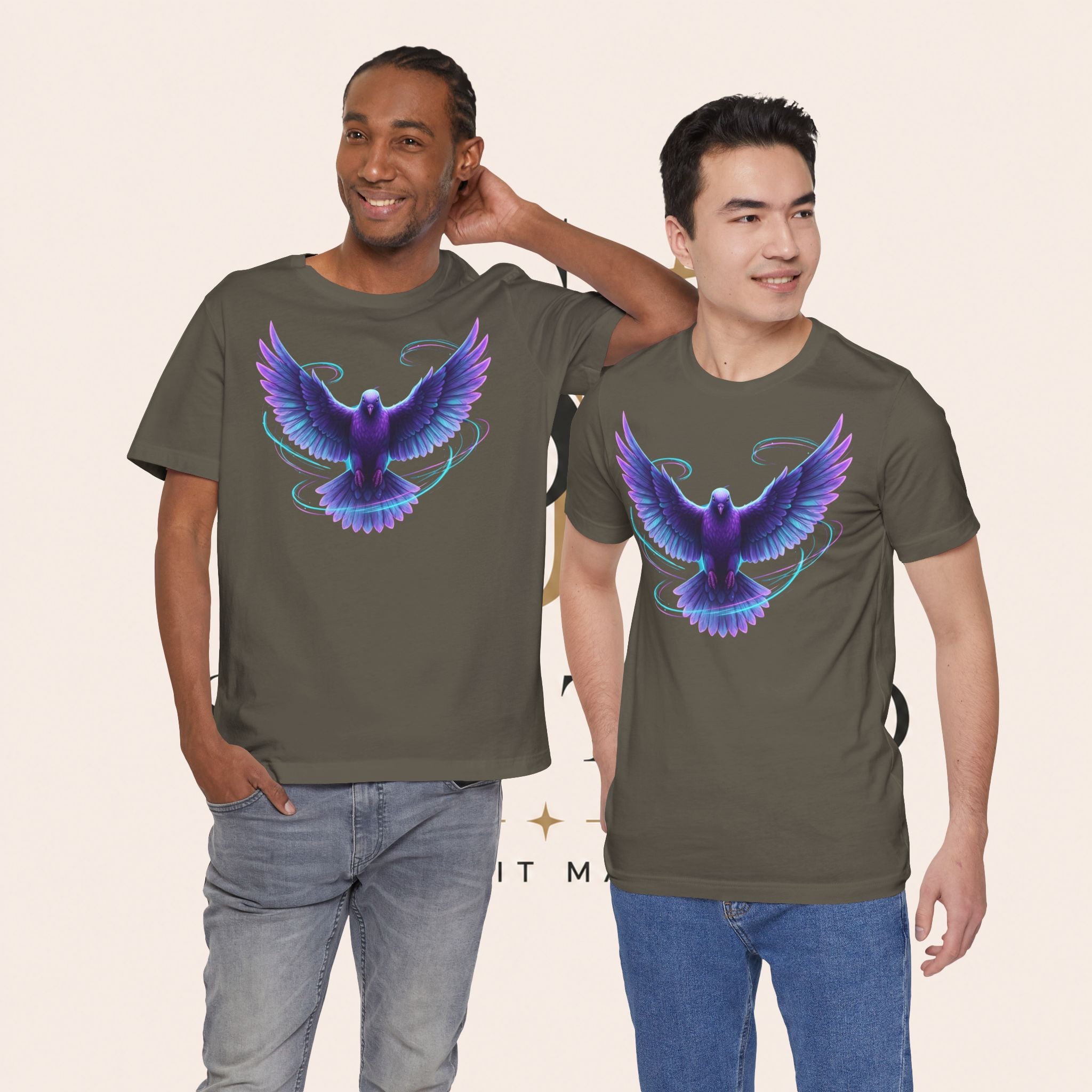 Mystic Raven Tee — Purple Glowing Dove Graphic T-Shirt