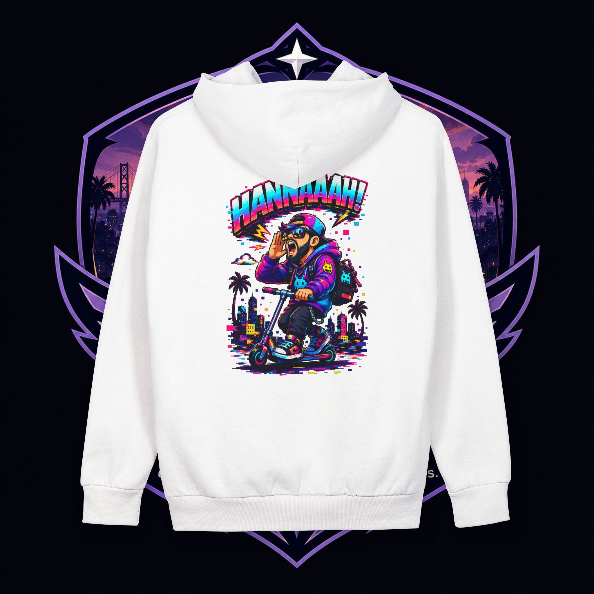 PG CHRIZZY "Who's Hannaaah?" Graphic Hoodie — Retro Vaporwave Streetwear Pullover