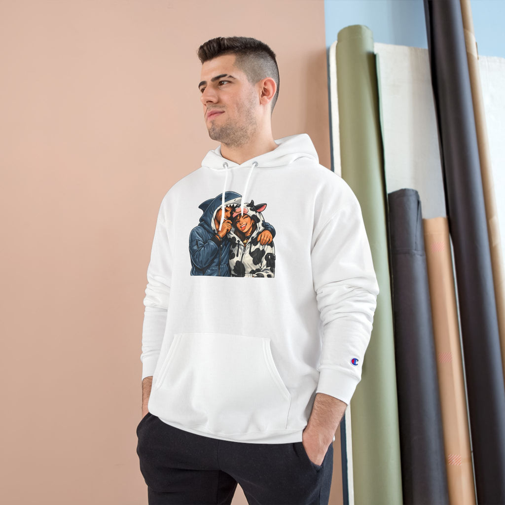 SC Vintage-Inspired Champion Hoodie — Cozy Retro Couple Graphic