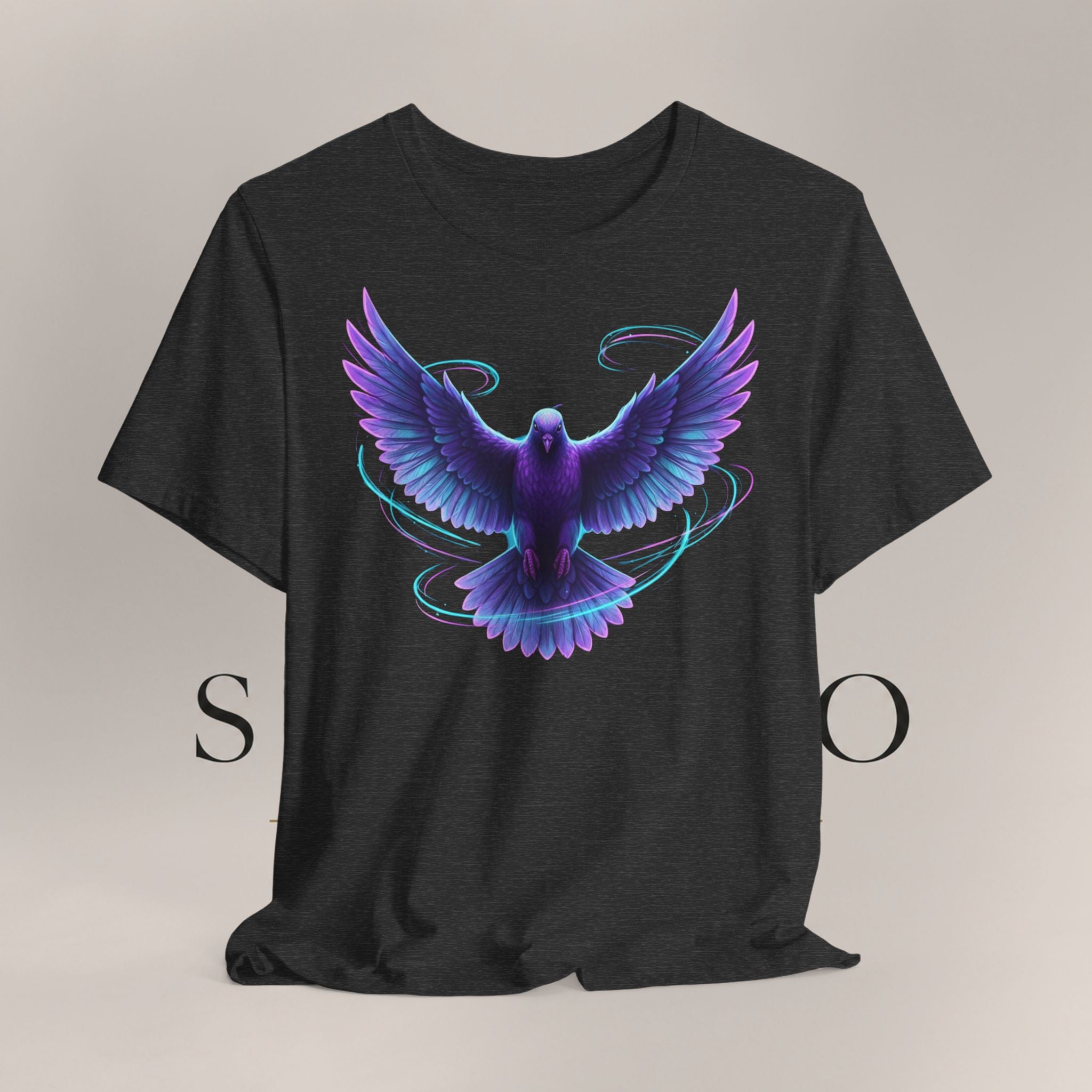Mystic Raven Tee — Purple Glowing Dove Graphic T-Shirt