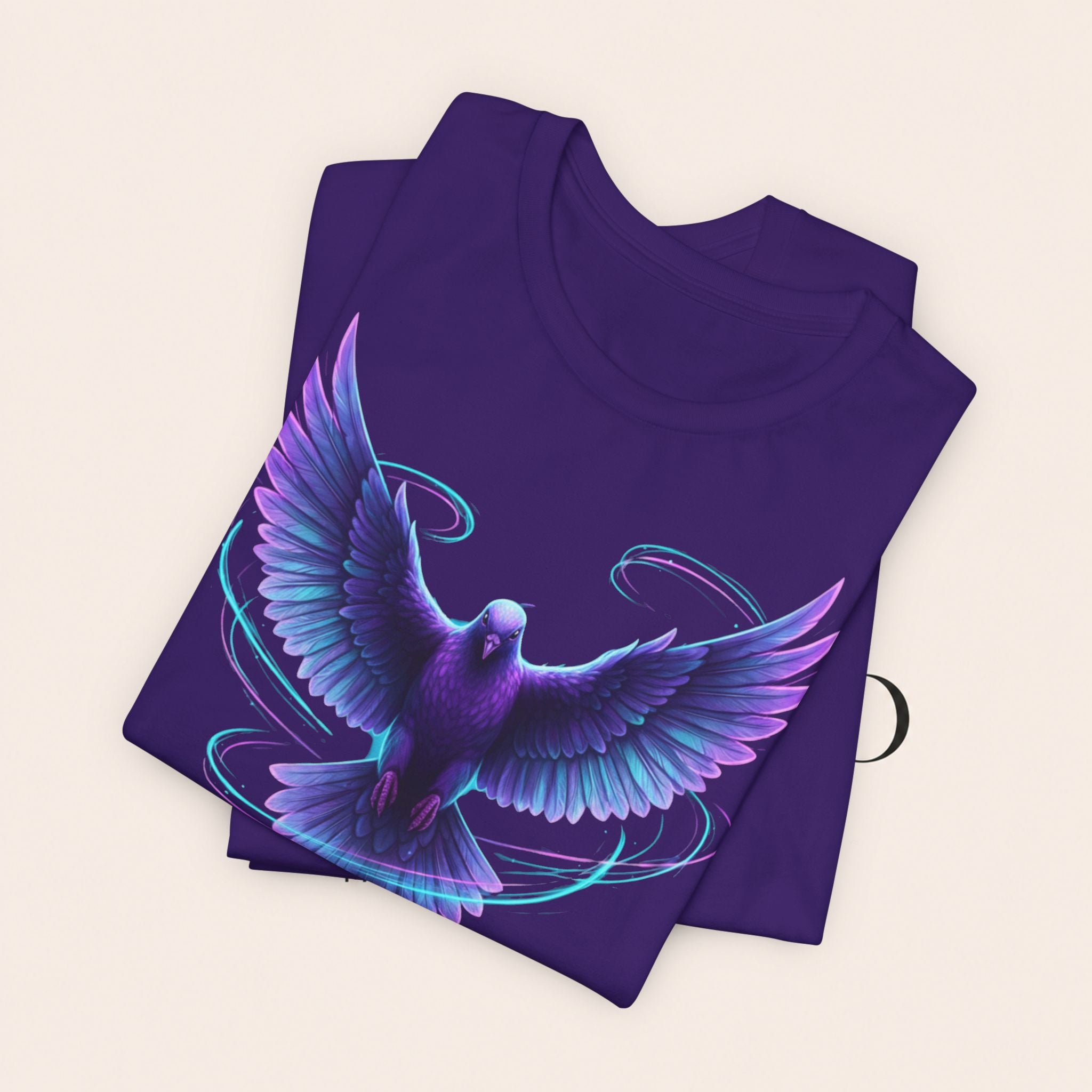 Mystic Raven Tee — Purple Glowing Dove Graphic T-Shirt