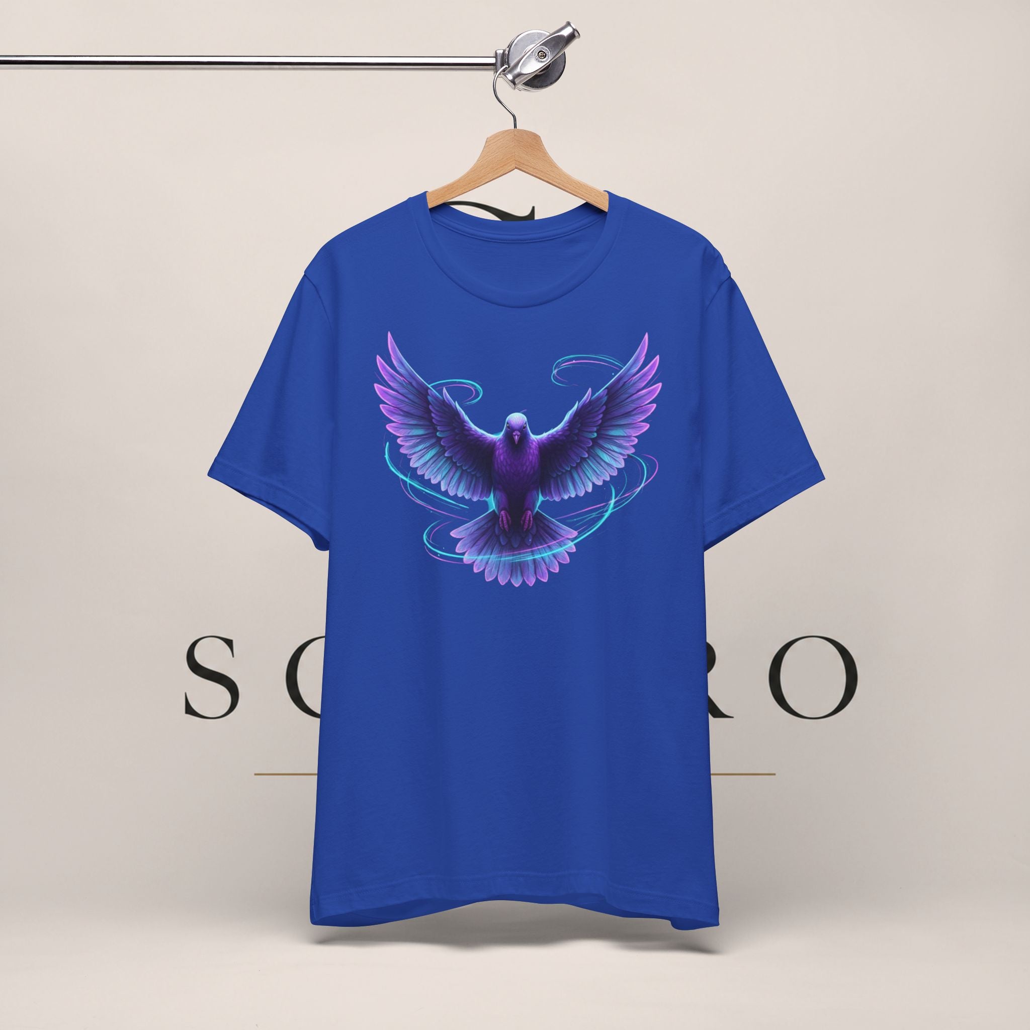 Mystic Raven Tee — Purple Glowing Dove Graphic T-Shirt