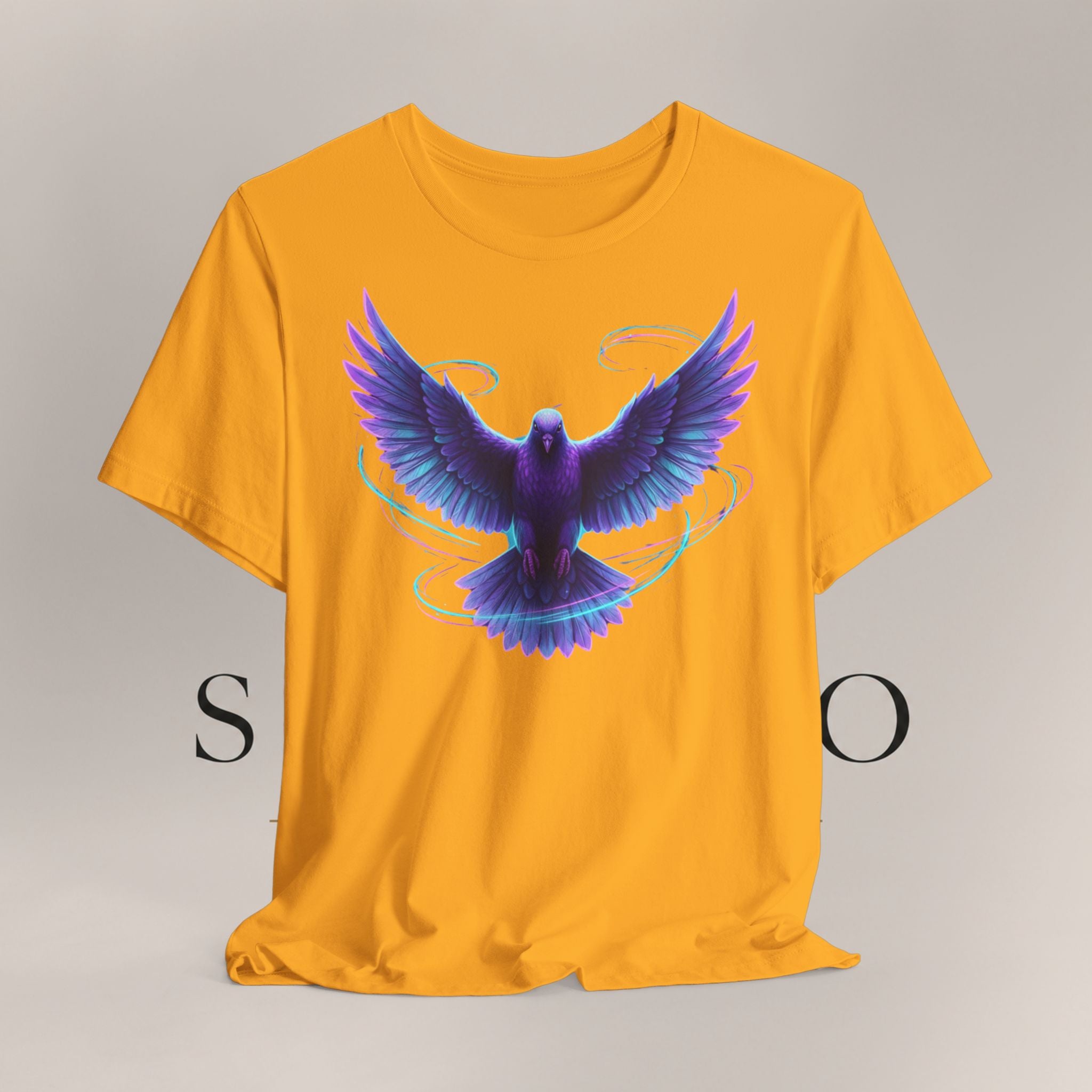 Mystic Raven Tee — Purple Glowing Dove Graphic T-Shirt