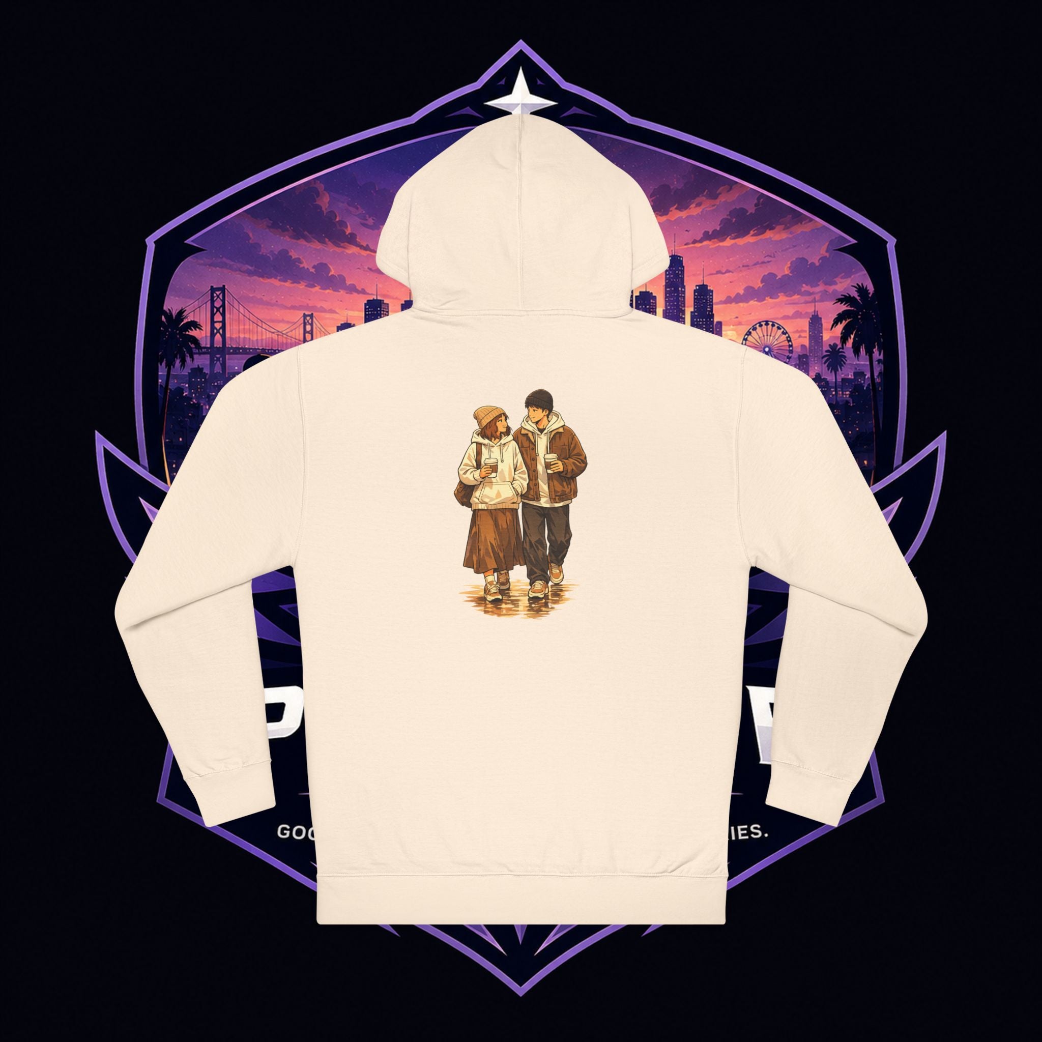 PG Vintage Winter Couple Hoodie – Nostalgic Cozy Graphic Pullover