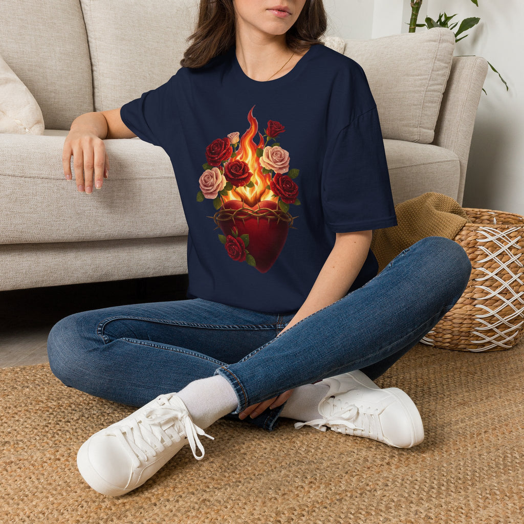 Flaming Heart & Roses T-Shirt