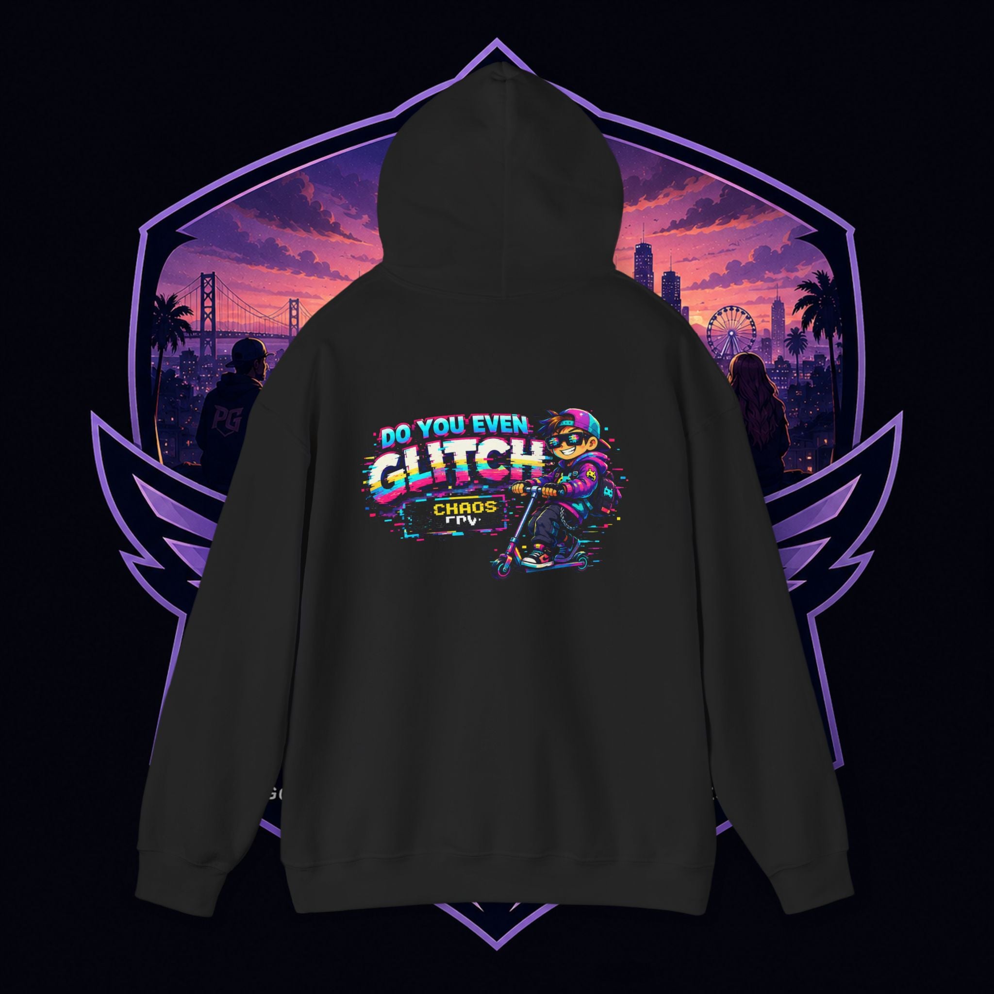 PG Lola's Glitch Skater Hoodie — "Do You Even Glitch" Retro Gamer Streetwear