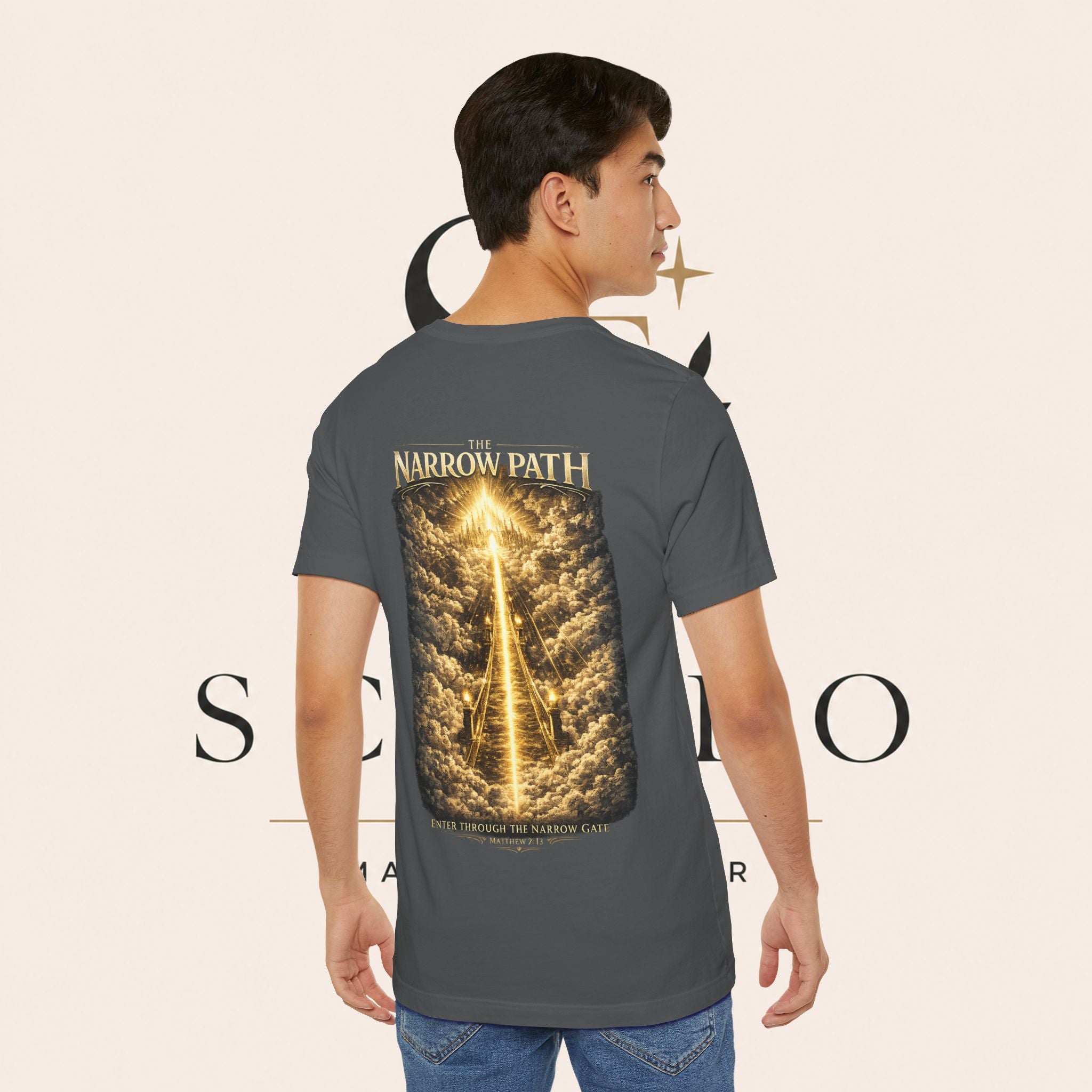T-Shirt — 'The Narrow Path' Golden Light Graphic Tee
