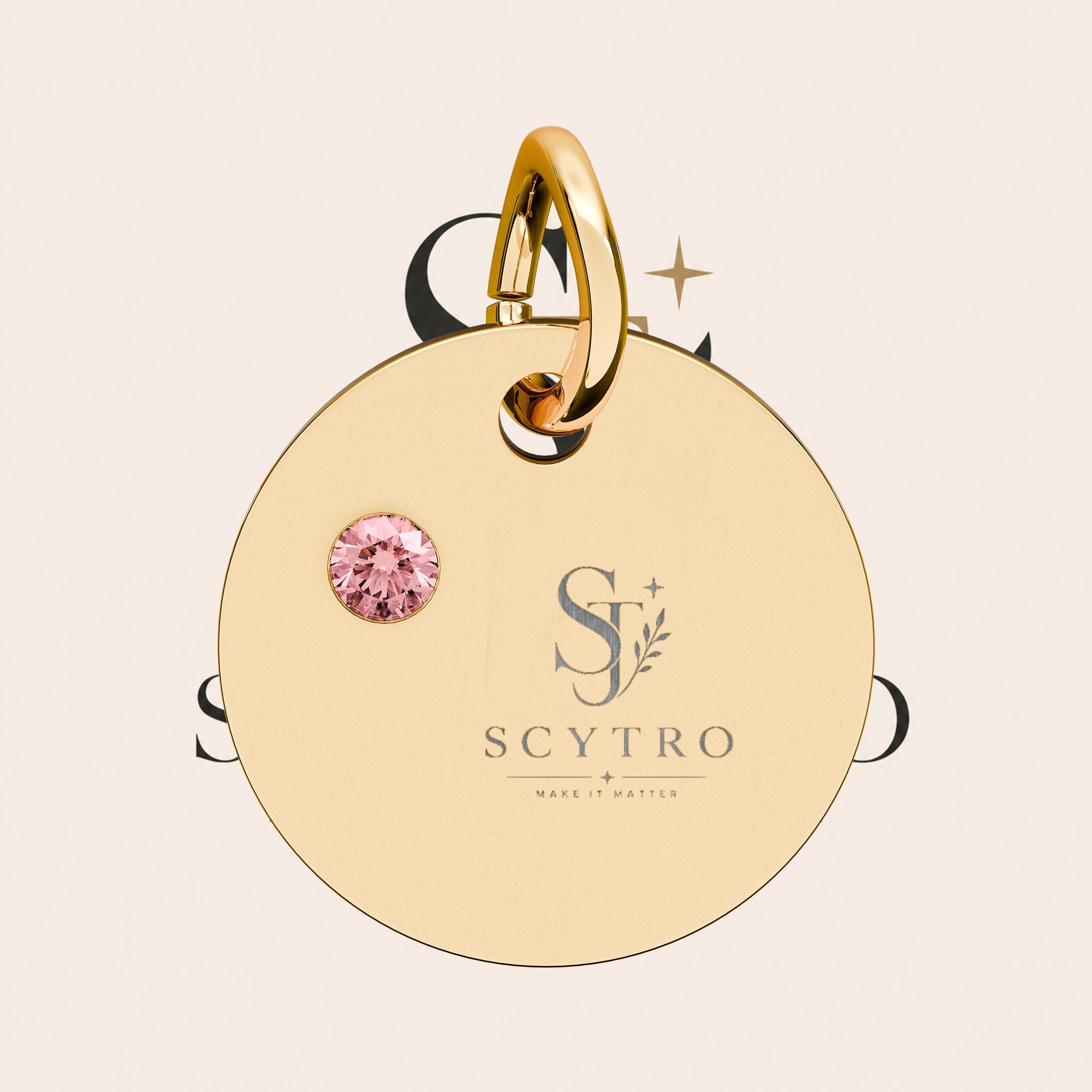 Engravable Birthstone Circle Charm