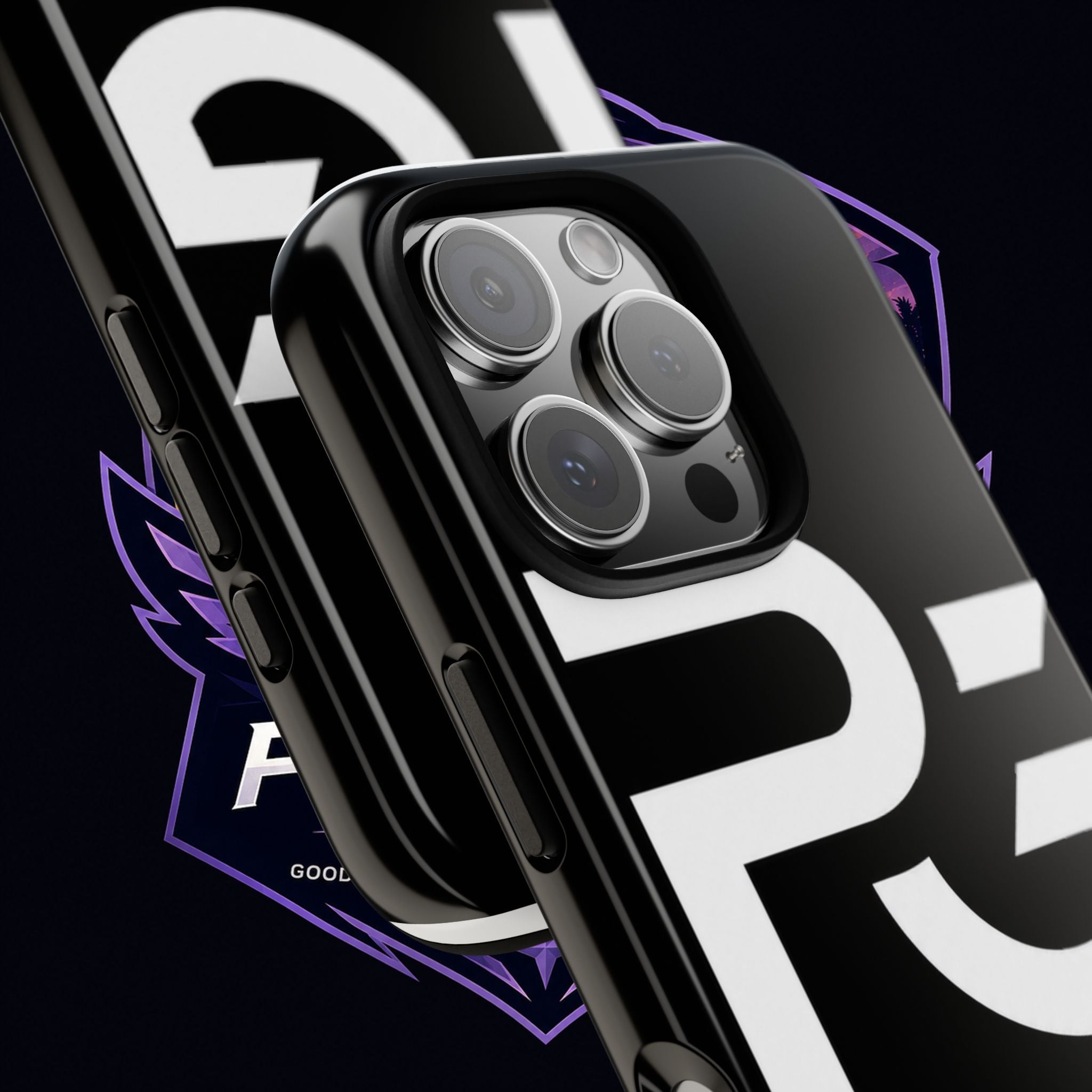 PG CUSTOMIZED RG Merch Tough Phone Case – Black Protective Phone Cover with Bold Logo