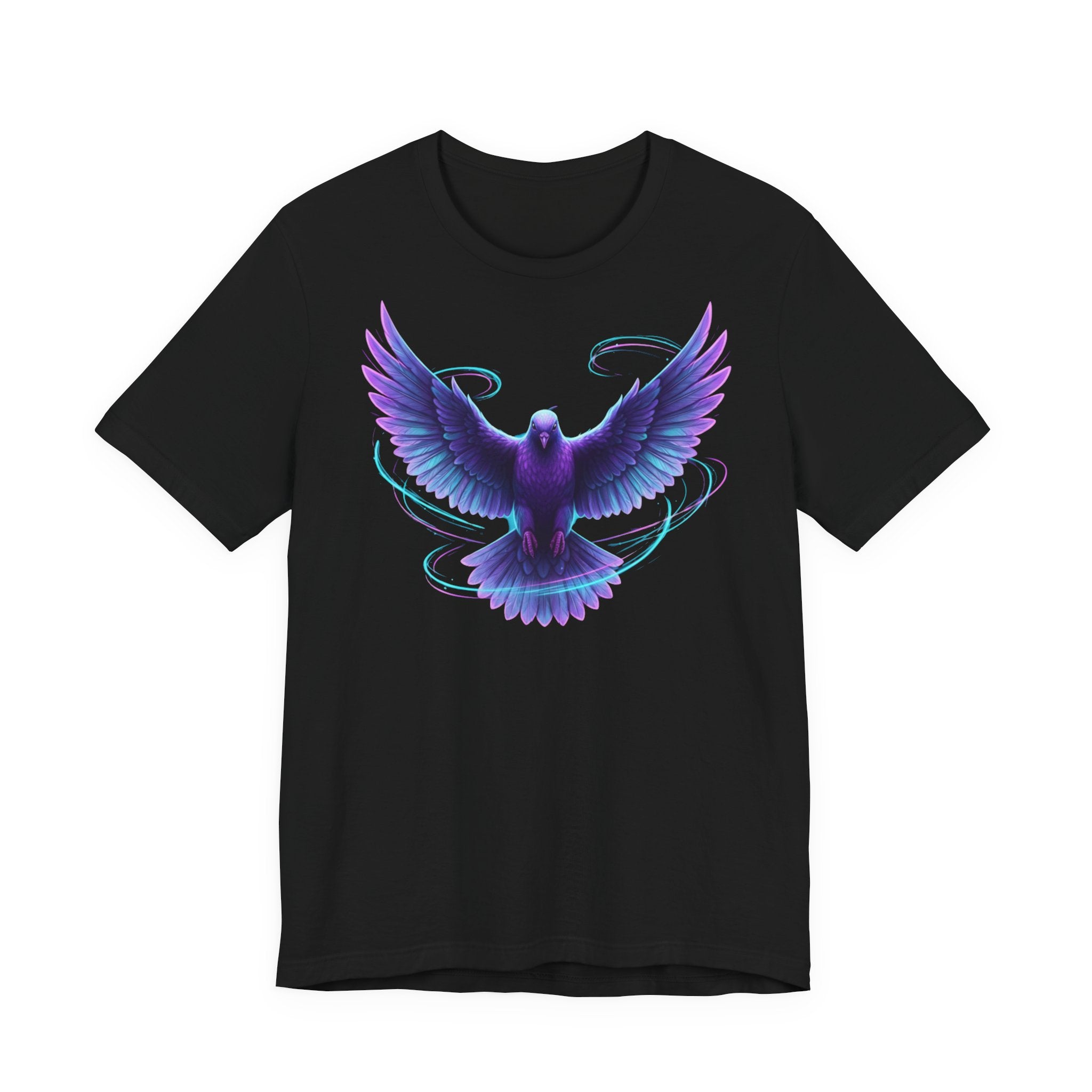 Mystic Raven Tee — Purple Glowing Dove Graphic T-Shirt