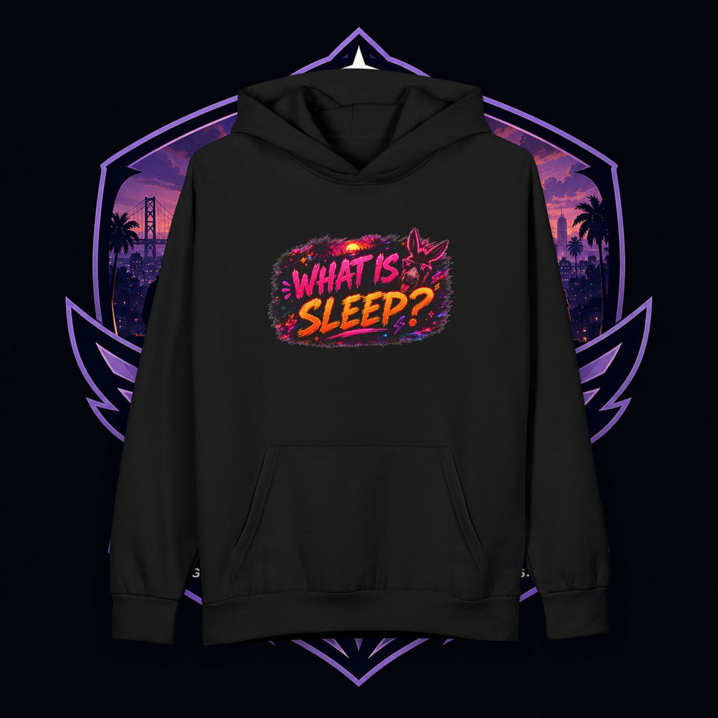 PG FAITH What Is Sleep? Graphic Hoodie — Retro Comic Donkey Design