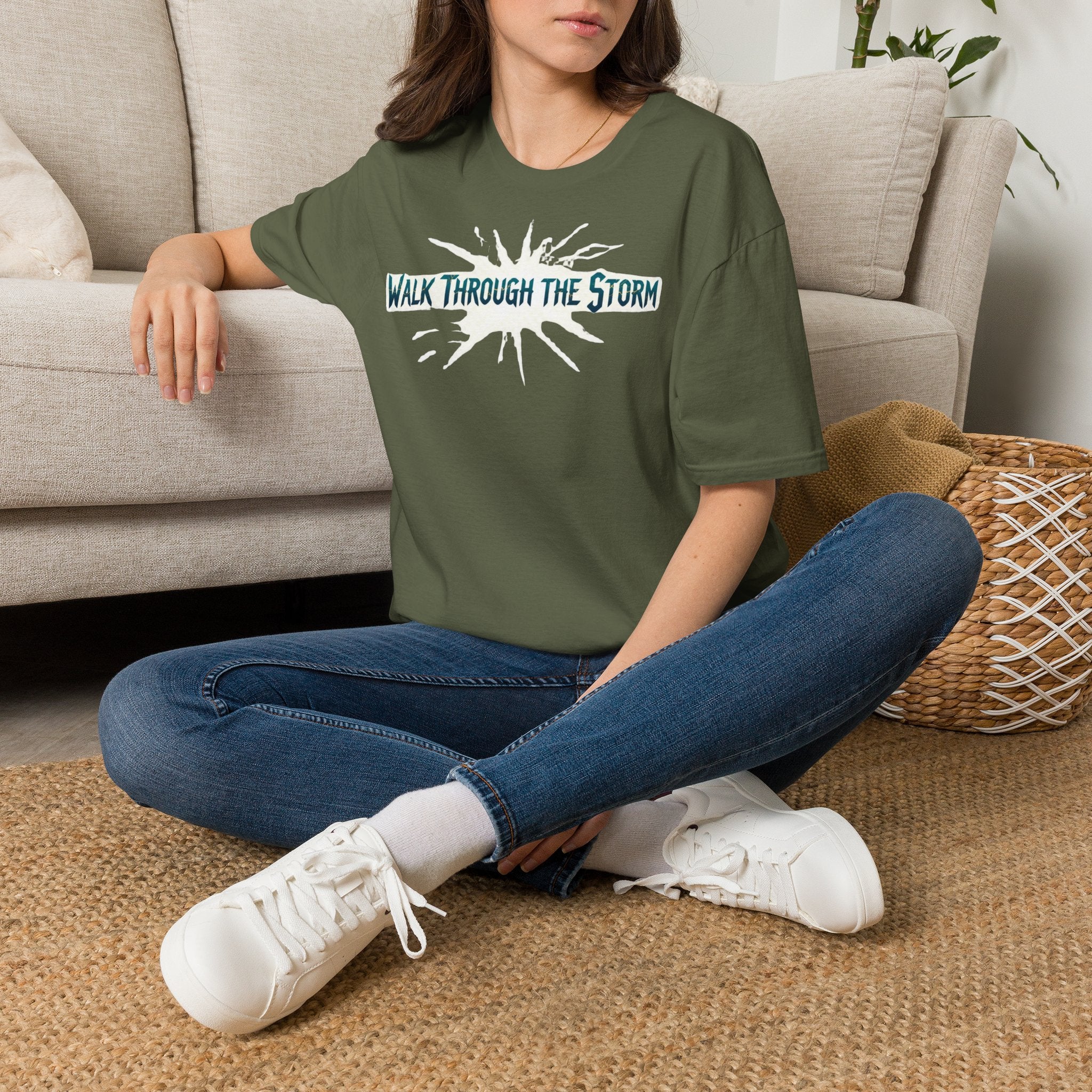T-Shirt — "Walk Through the Storm" Inspirational Graphic Tee