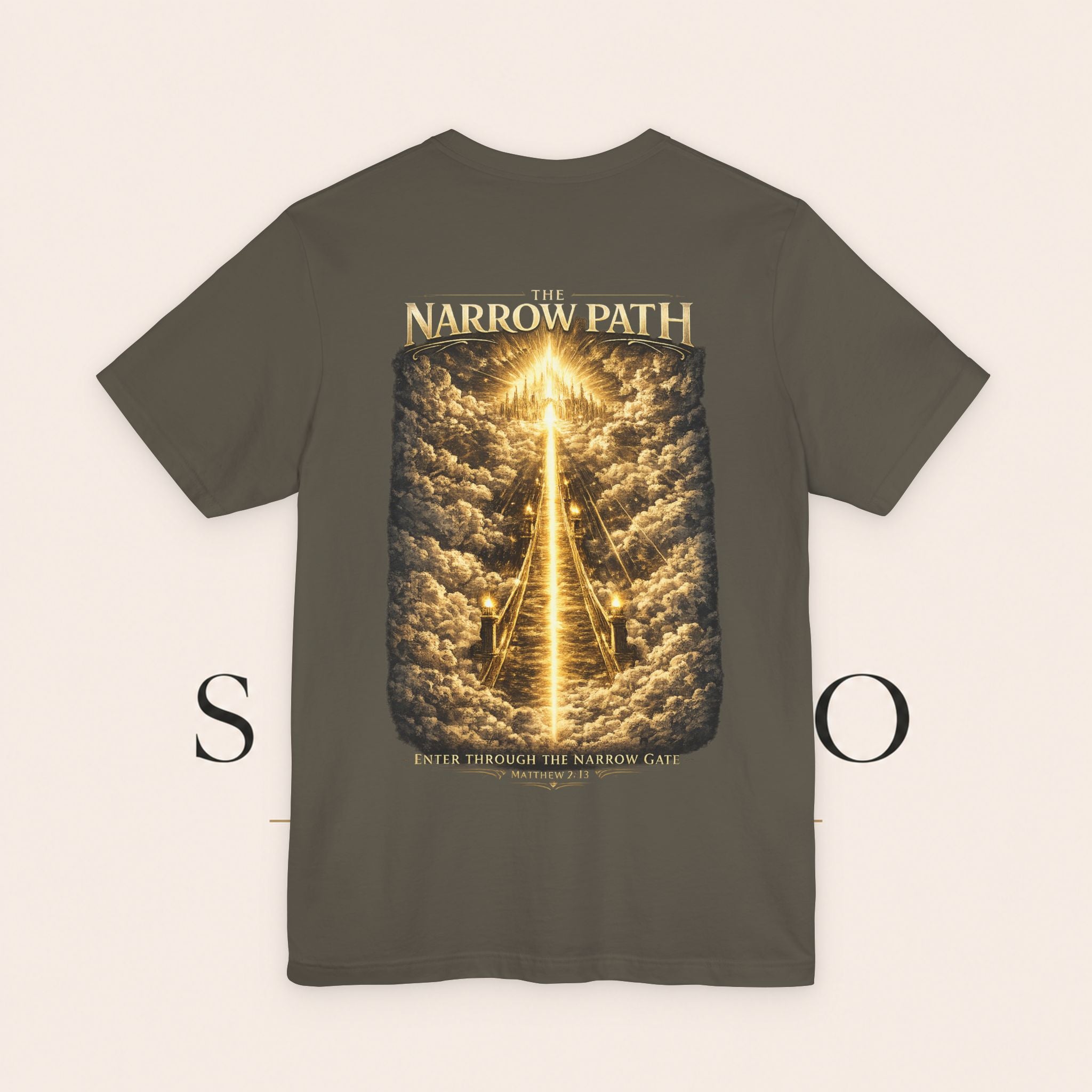T-Shirt — 'The Narrow Path' Golden Light Graphic Tee
