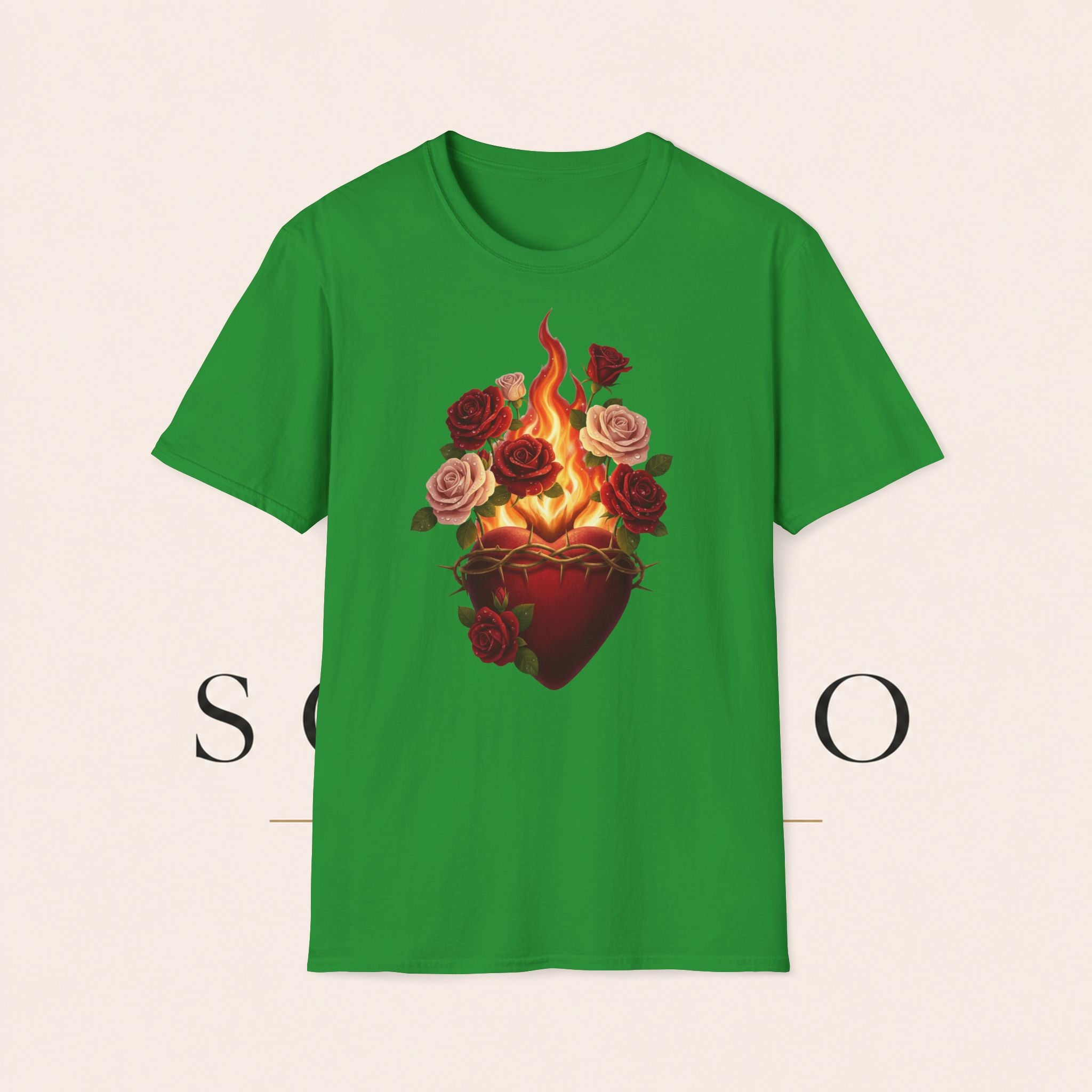 Flaming Heart & Roses T-Shirt