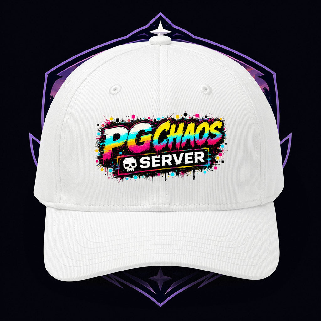 PG Chaos Server Baseball Adidas Cap — Retro Graffiti Gaming Hat