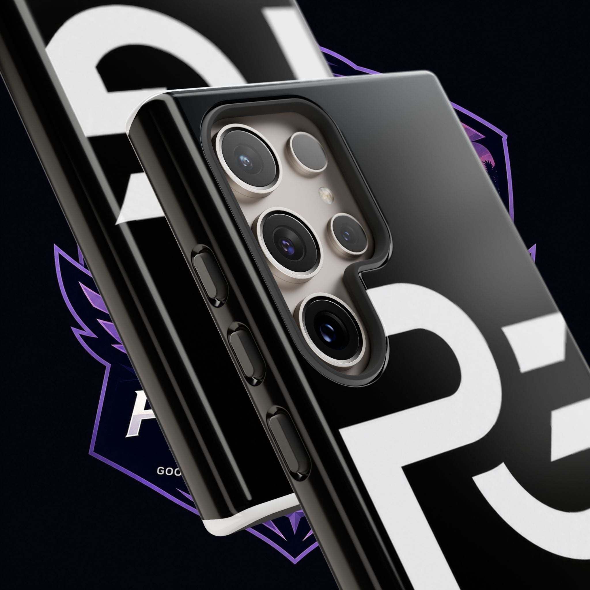 PG CUSTOMIZED RG Merch Tough Phone Case – Black Protective Phone Cover with Bold Logo