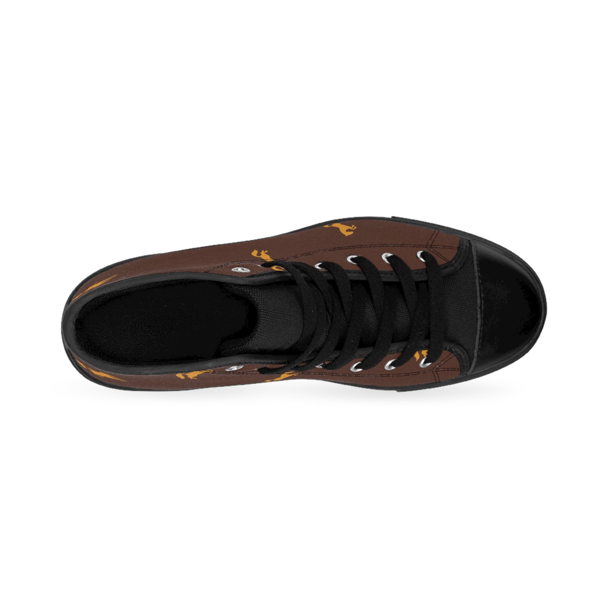 High-Top Sneakers — Brown Horse Pattern Men’s Classic Sneakers