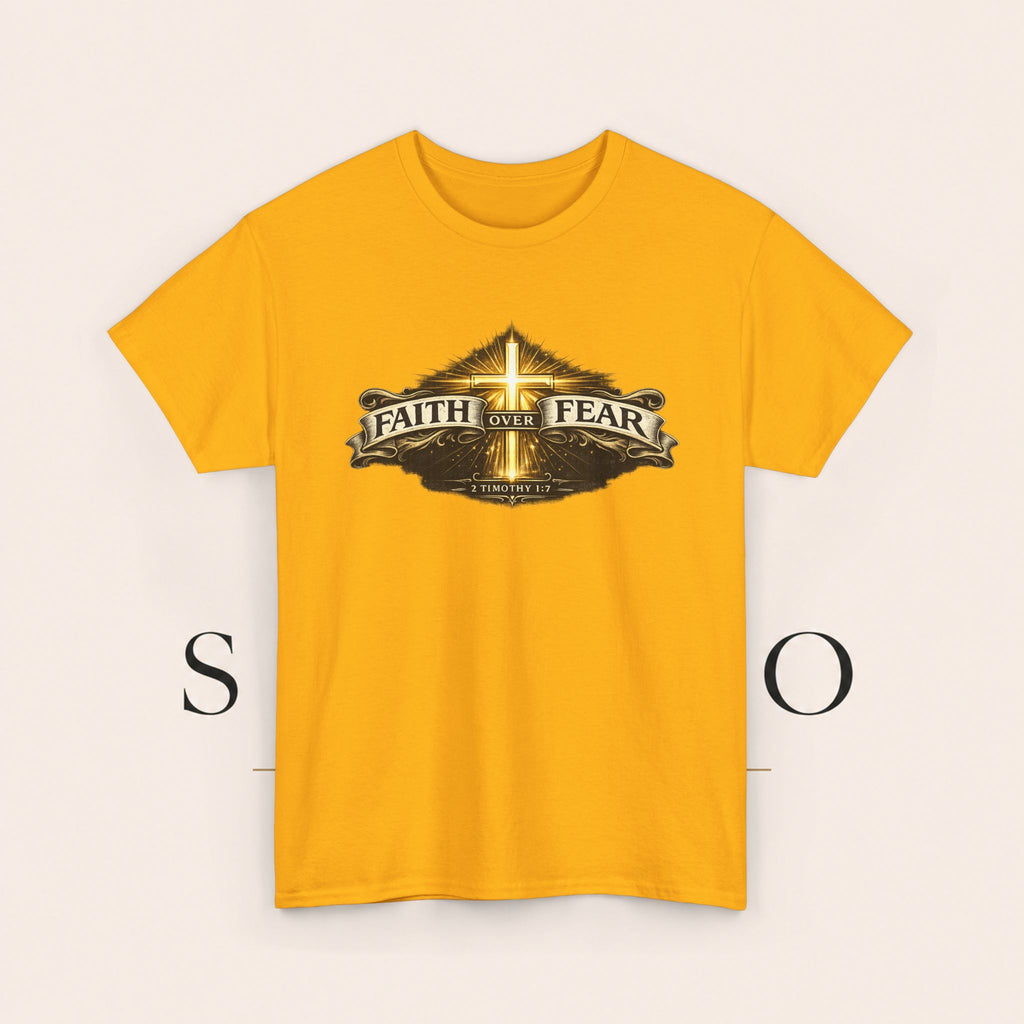 Faith Over Fear T-Shirt — Christian Cross Inspirational Tee