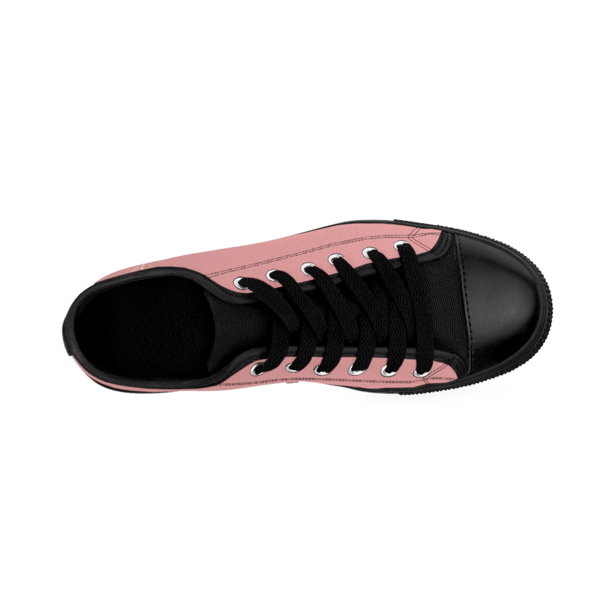 Pink & Black Women's Canvas Sneakers — Casual Low-Top Shoes for Everyday Wear