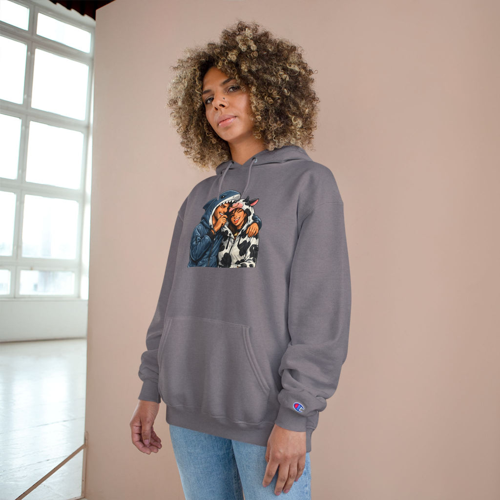 SC Vintage-Inspired Champion Hoodie — Cozy Retro Couple Graphic
