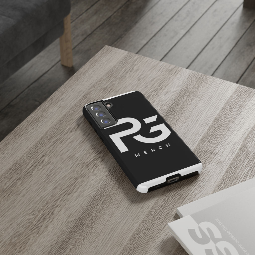 PG CUSTOMIZED RG Merch Tough Phone Case – Black Protective Phone Cover with Bold Logo