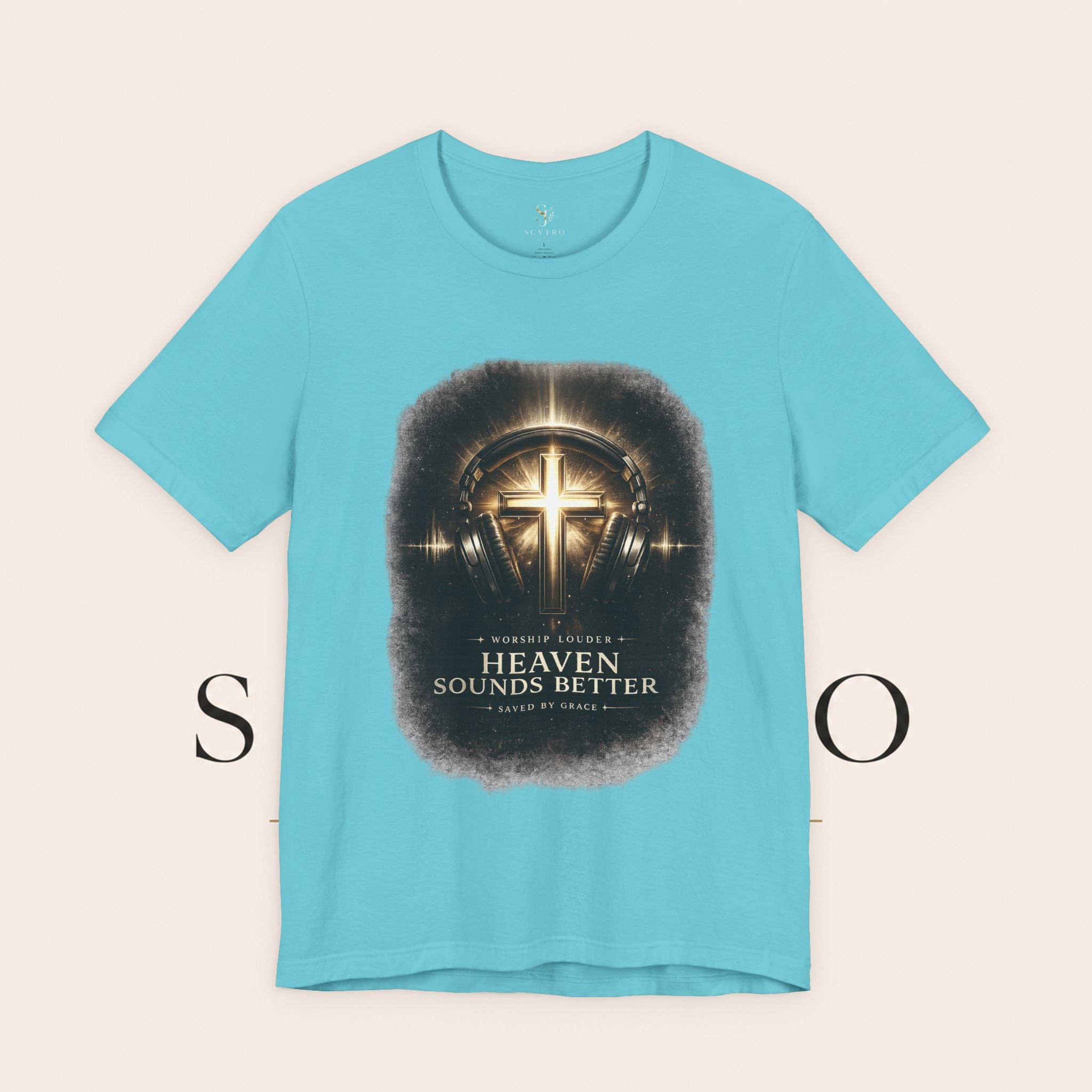 Youth Christian T‑Shirt - "Heaven Sounds Better" Cross Headphones Graphic Tee