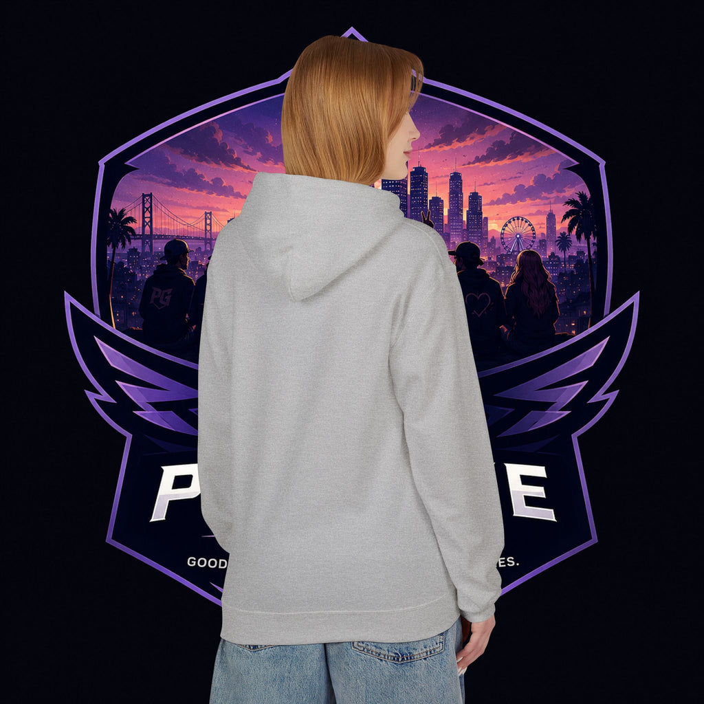 LDR inspired Retro '80s Vibes Hoodie — Neon Miami Movie Couple Design