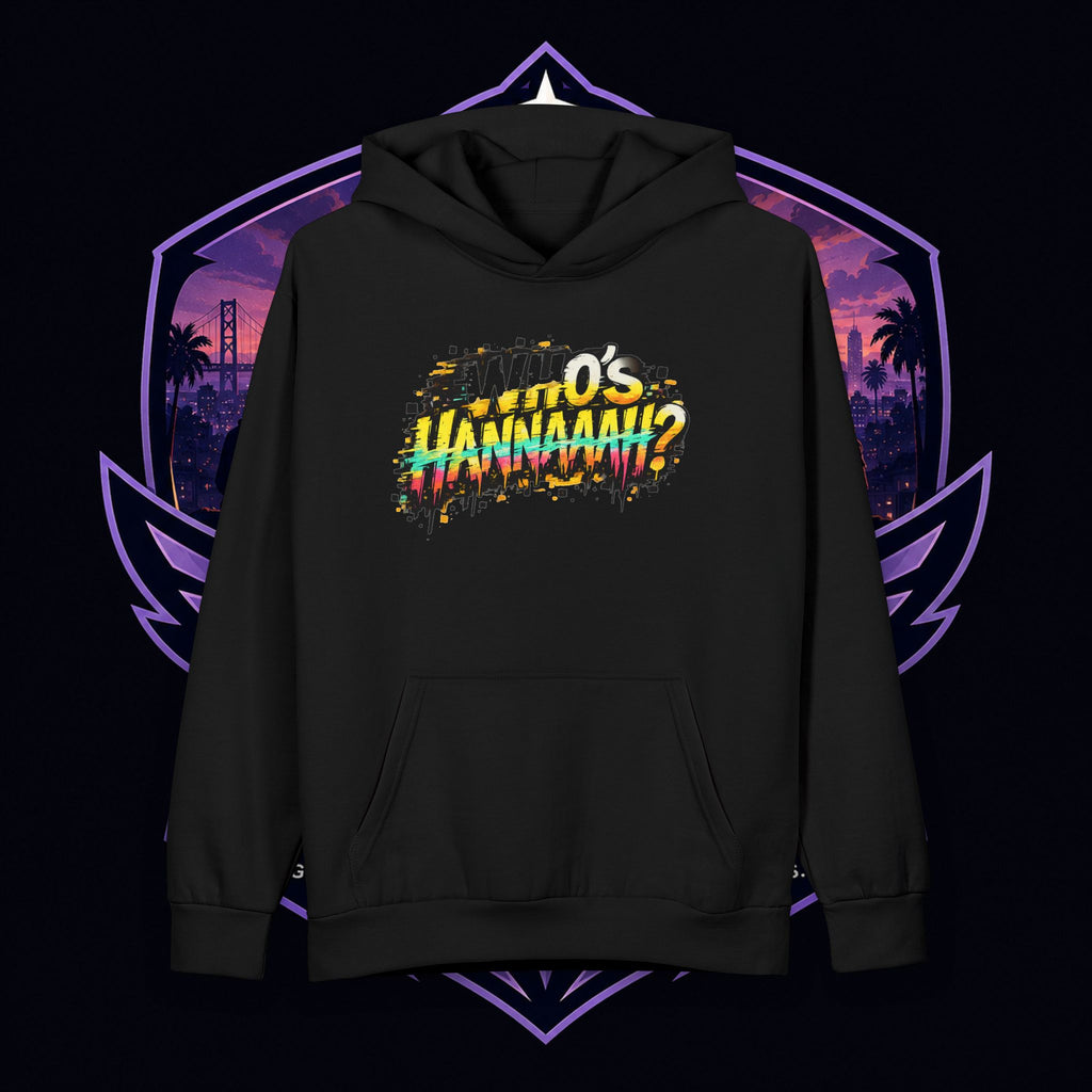 PG CHRIZZY "Who's Hannaaah?" Graphic Hoodie — Retro Vaporwave Streetwear Pullover