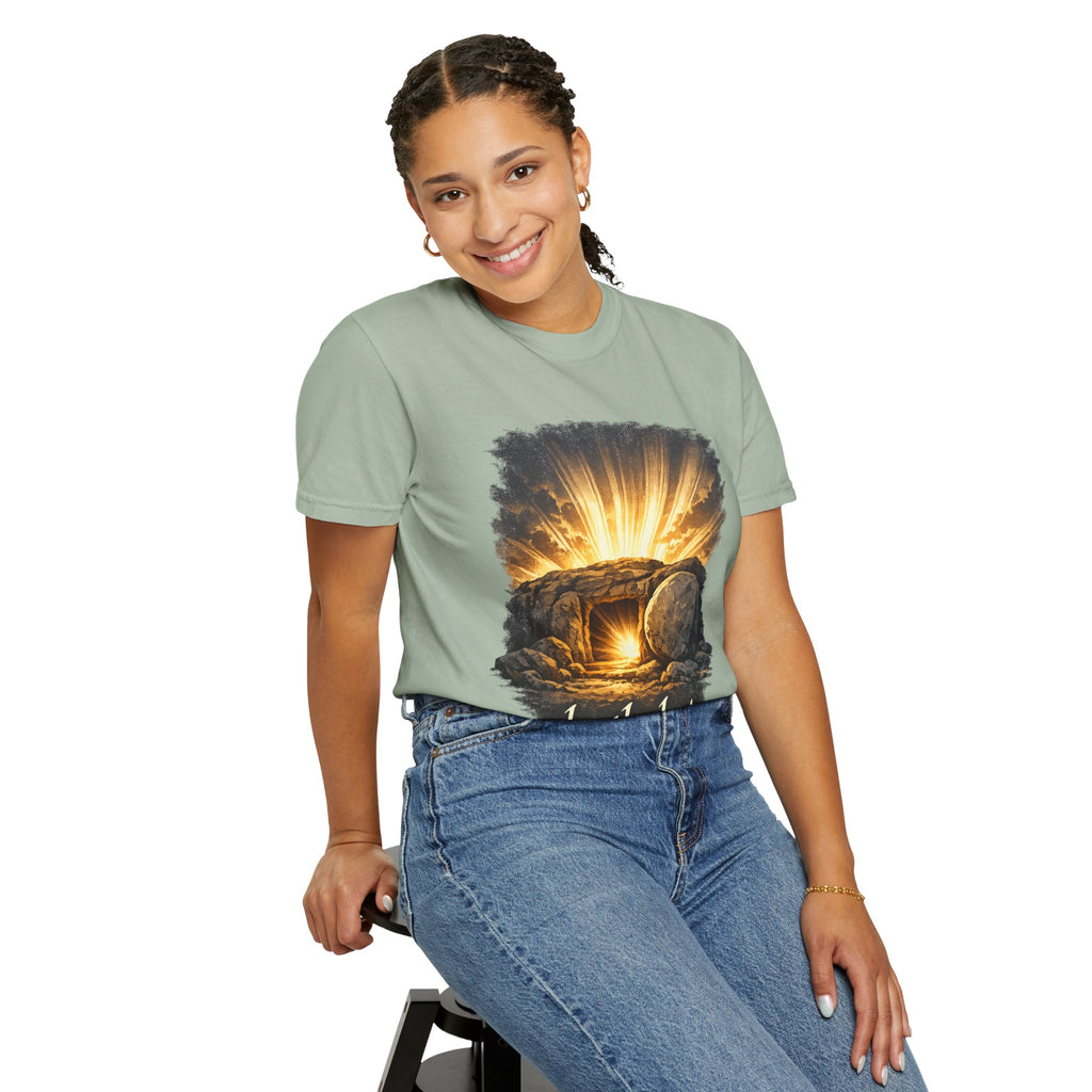 T-Shirt — Sunrise Tomb Graphic ‘death, lost.’ Memorial Tee