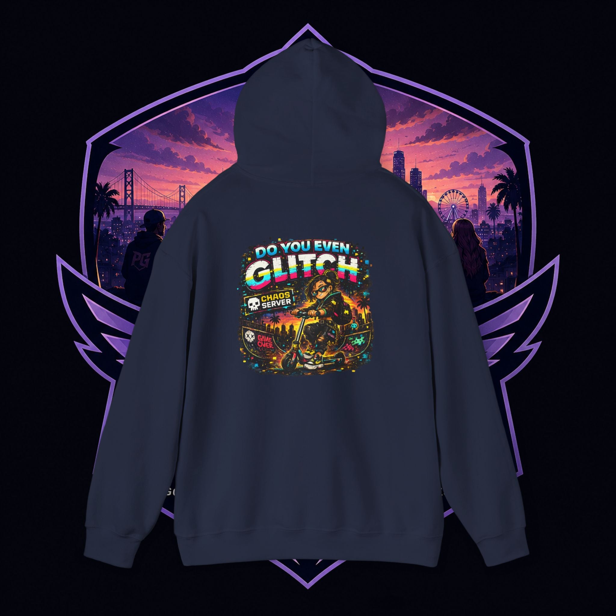 Born Glitch Hoodie — Retro Cyberpunk Vaporwave Graphic Sweatshirt