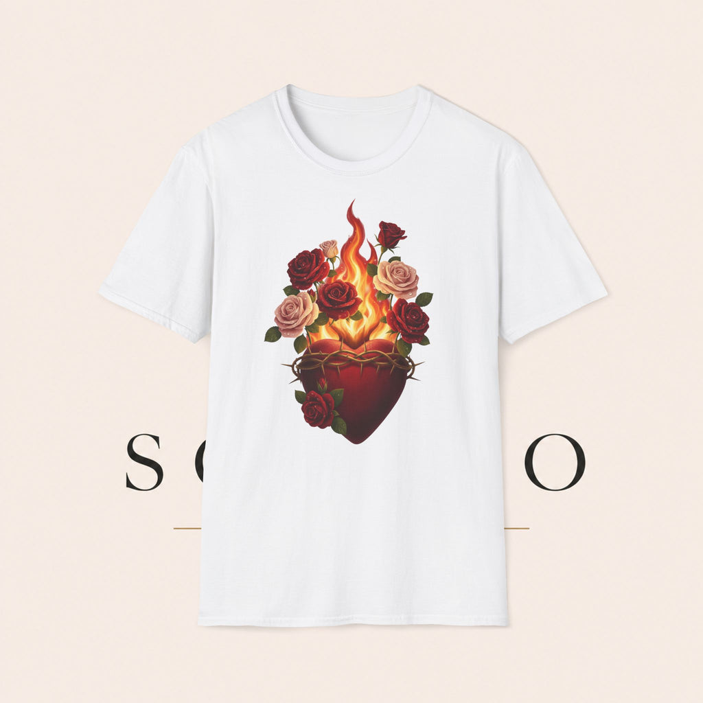 Flaming Heart & Roses T-Shirt