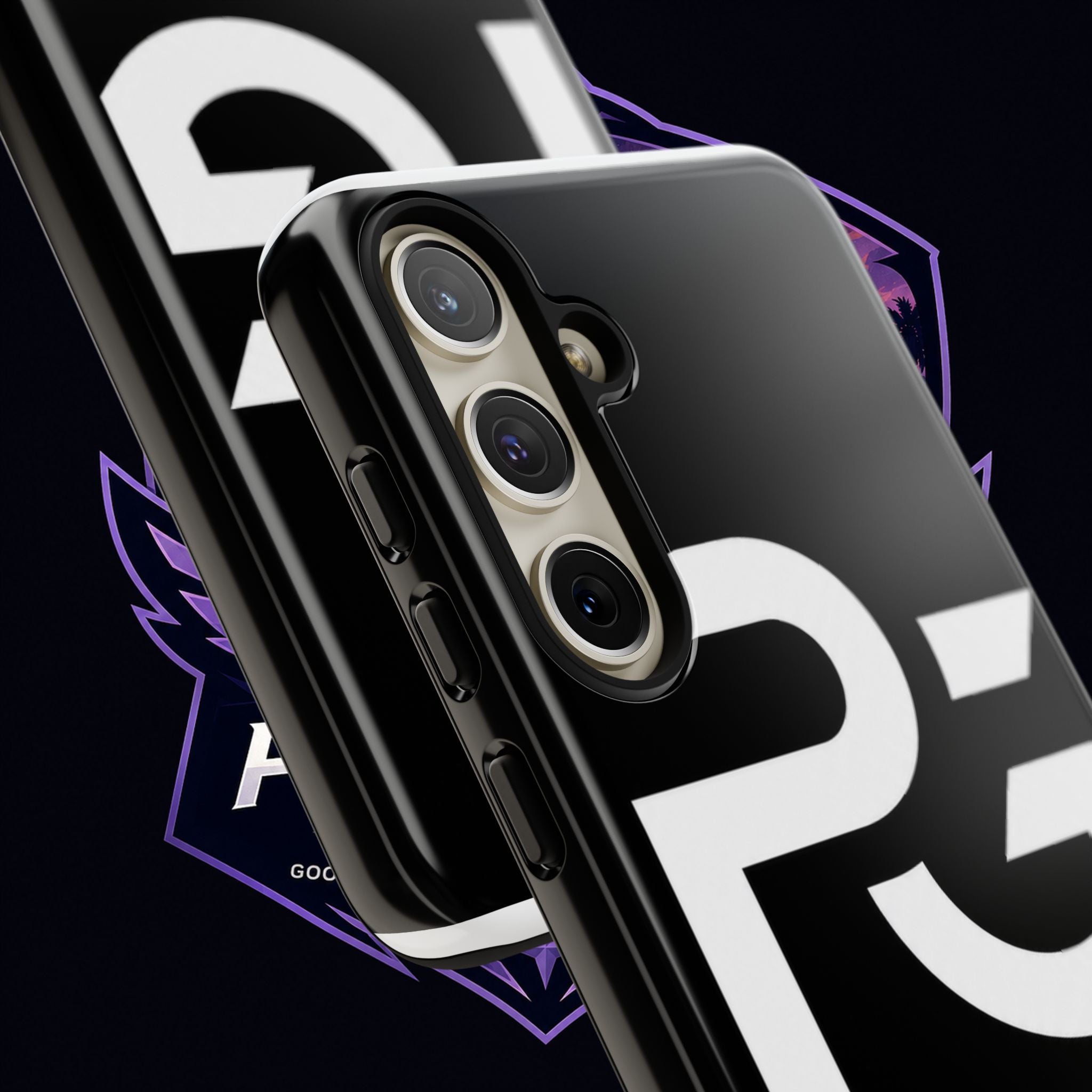PG CUSTOMIZED RG Merch Tough Phone Case – Black Protective Phone Cover with Bold Logo