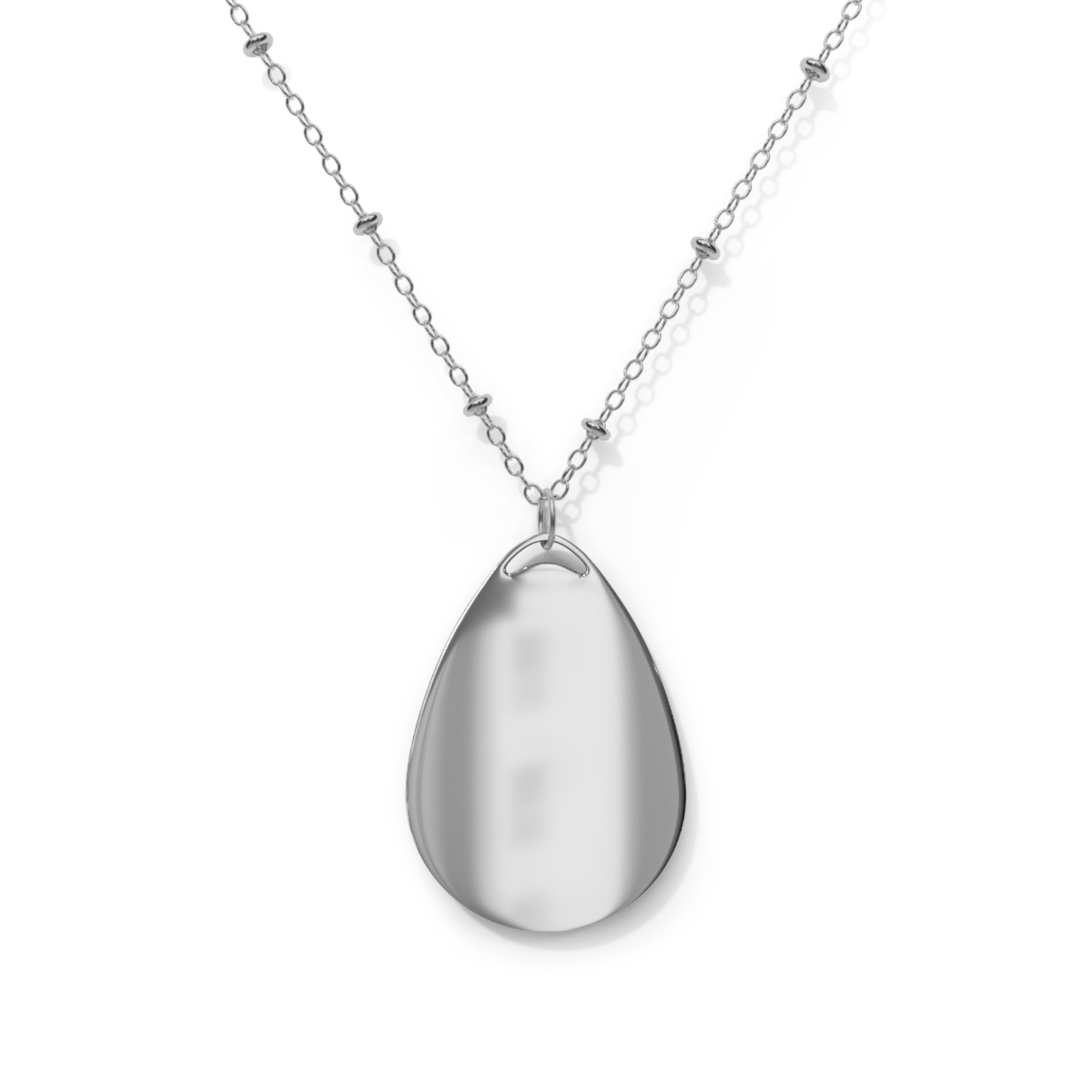 Custom Oval Pendant Necklace — Minimal Teardrop Locket Necklace