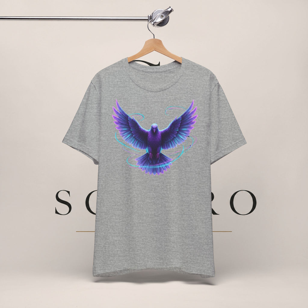 Mystic Raven Tee — Purple Glowing Dove Graphic T-Shirt