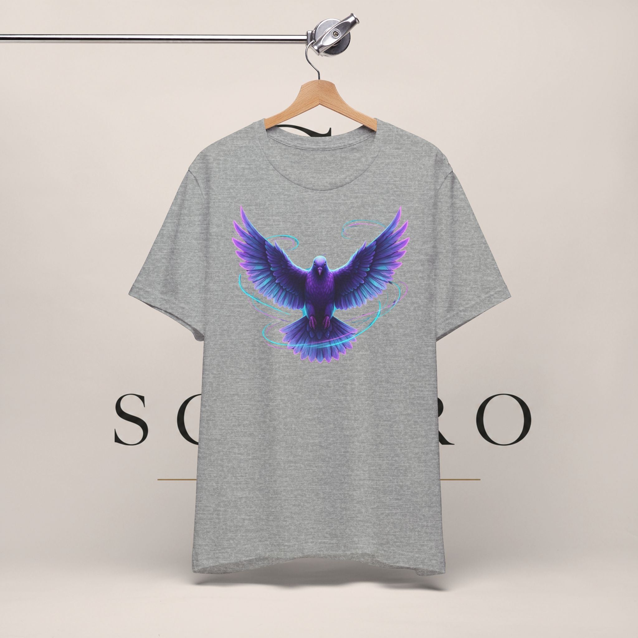 Mystic Raven Tee — Purple Glowing Dove Graphic T-Shirt