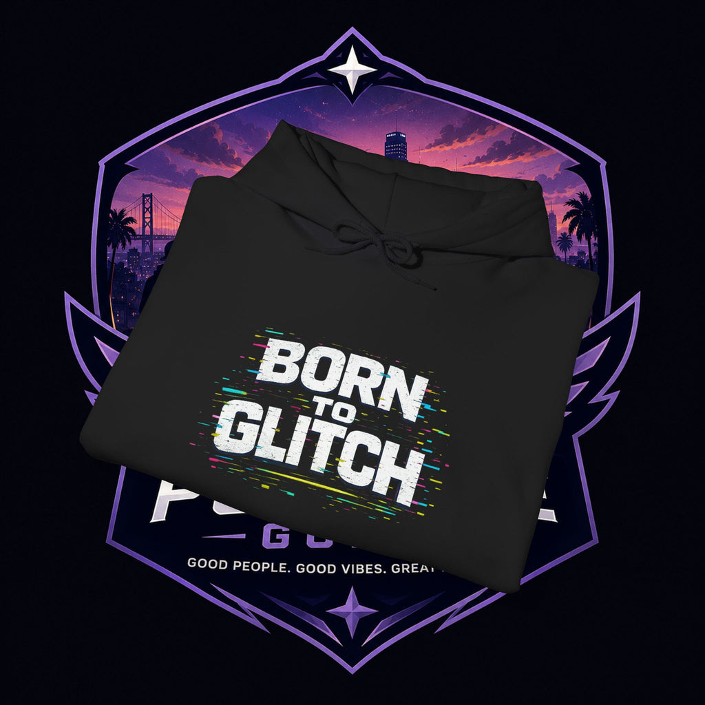 Born Glitch Hoodie — Retro Cyberpunk Vaporwave Graphic Sweatshirt