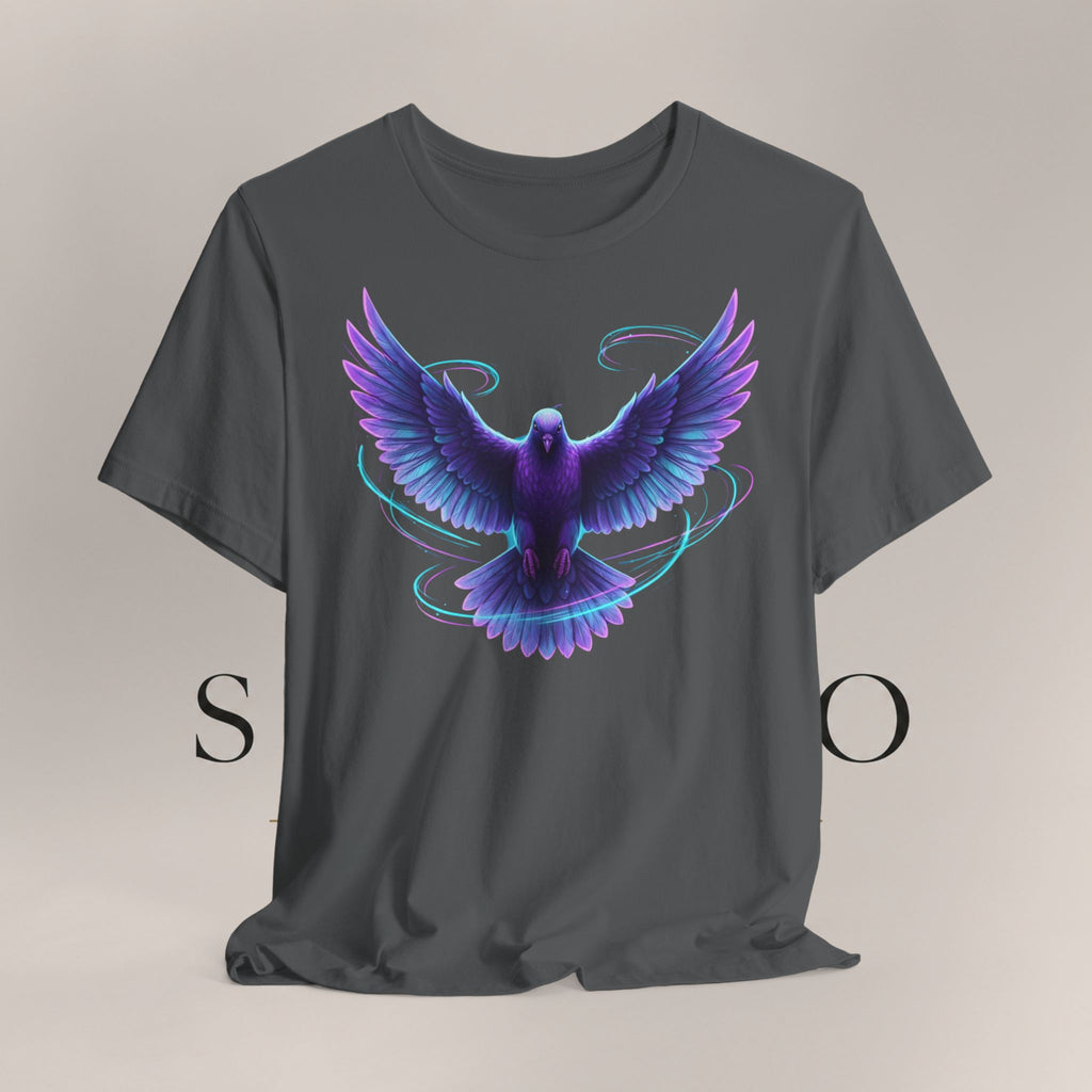 Mystic Raven Tee — Purple Glowing Dove Graphic T-Shirt