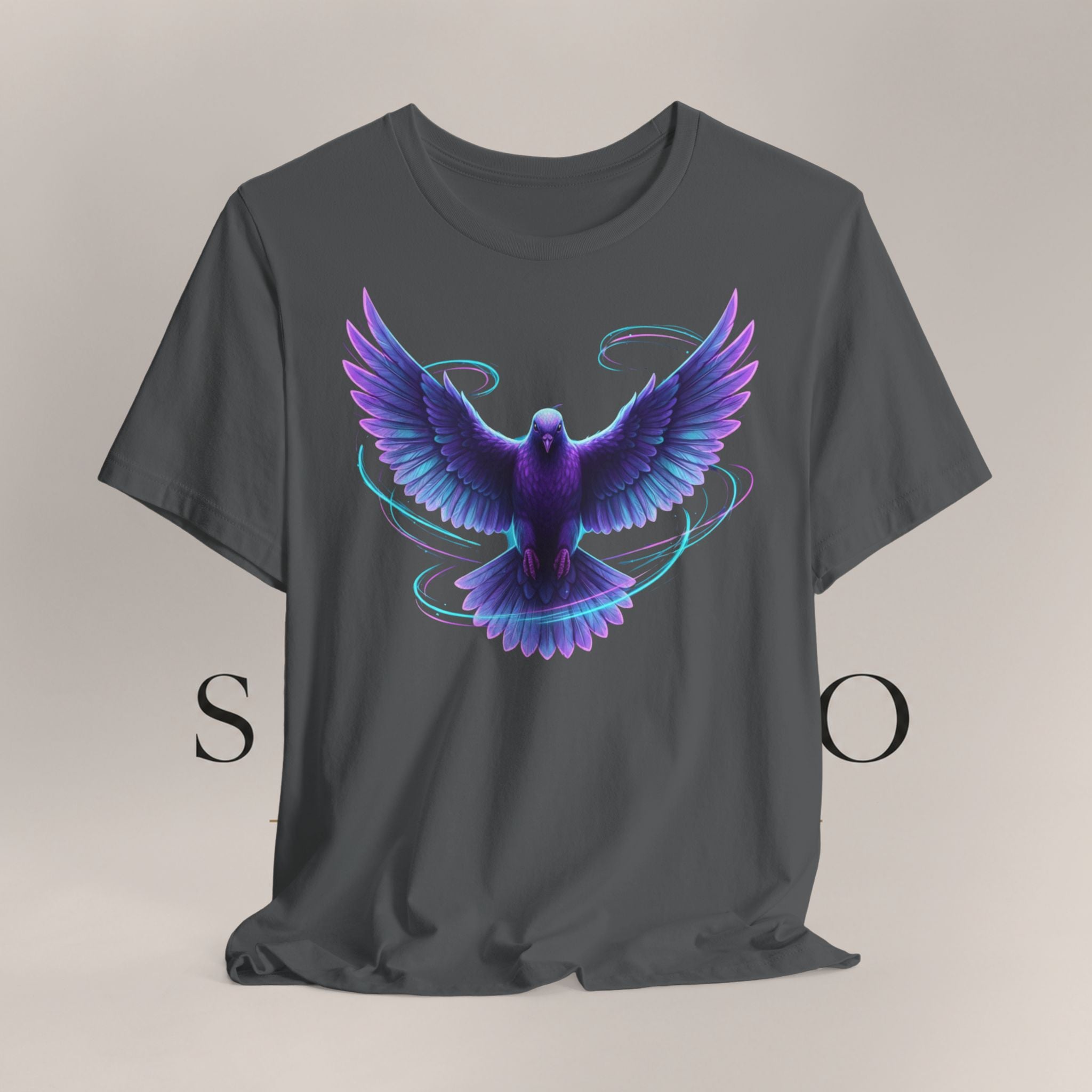 Mystic Raven Tee — Purple Glowing Dove Graphic T-Shirt