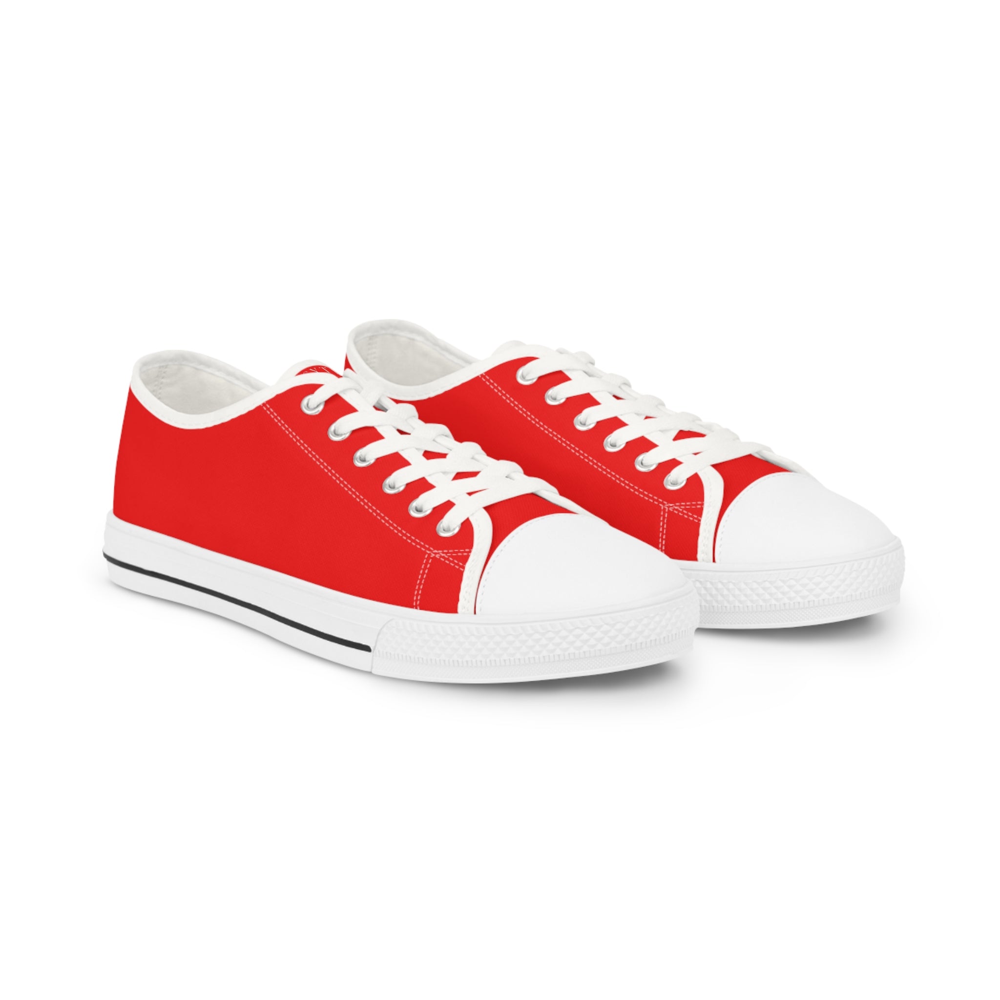 Red Canvas Low Top Sneakers — Men's Casual Skate Shoes