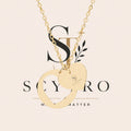 Engravable Heart Cutout Necklace – Personalized Double Heart Pendant (Silver & Rose Gold)